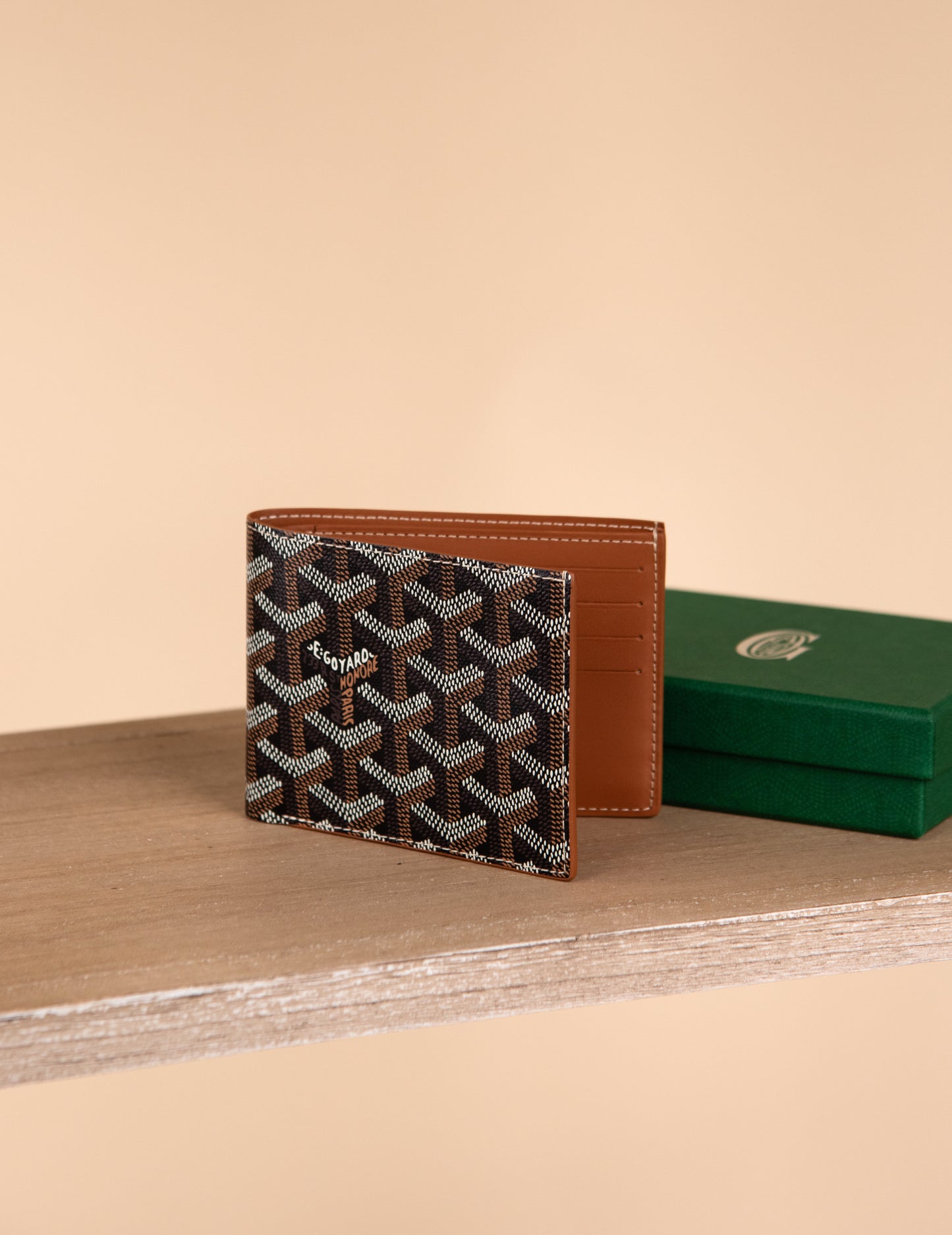 Goyard Victoire Wallet in Black/Tan
