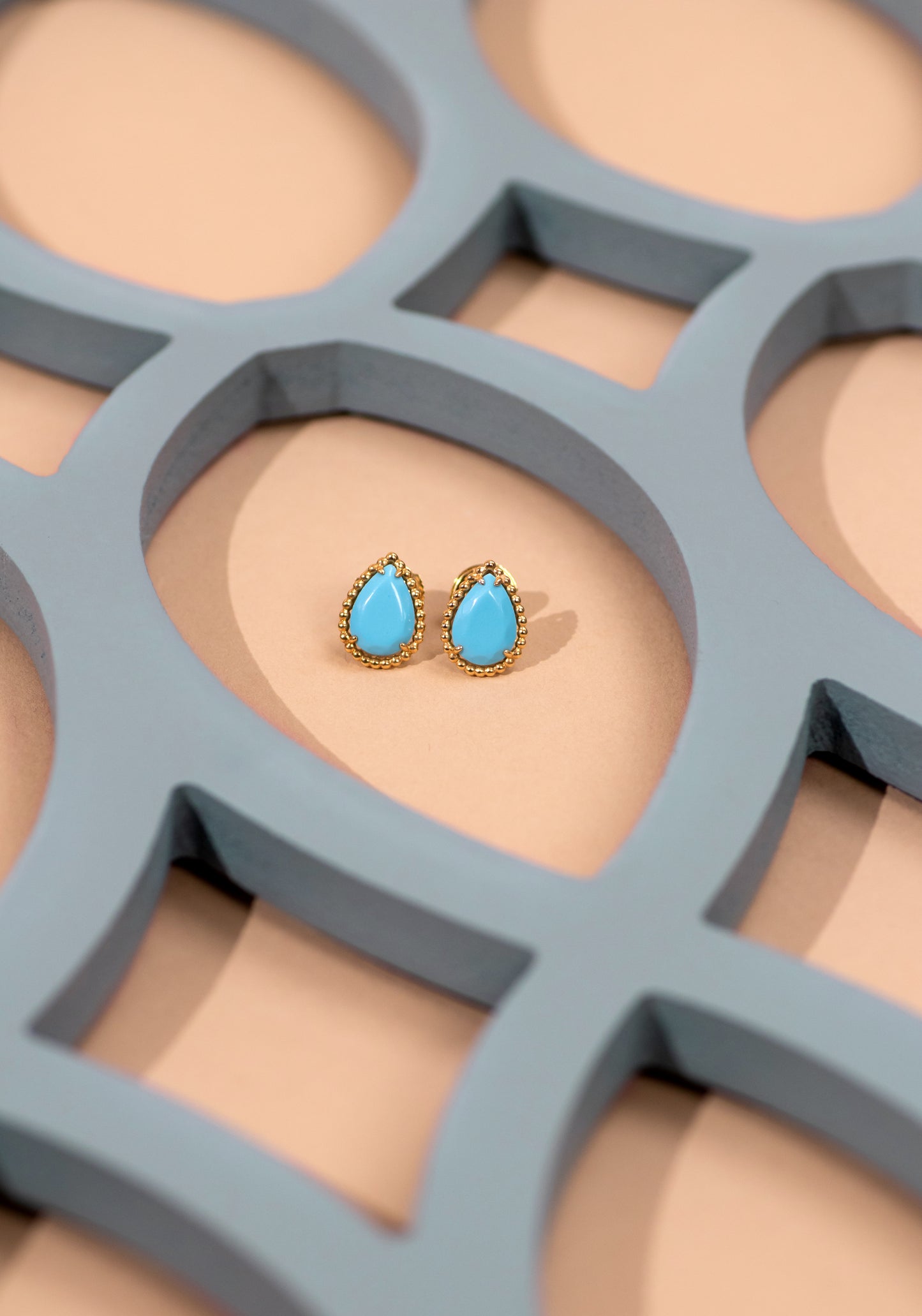Boucheron Serpent Boheme Small Turquoise Stud Earrings in Yellow Gold