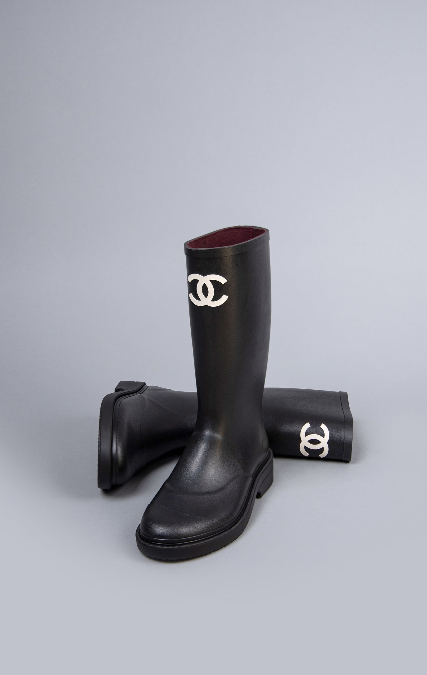 Chanel Black Rain Boots