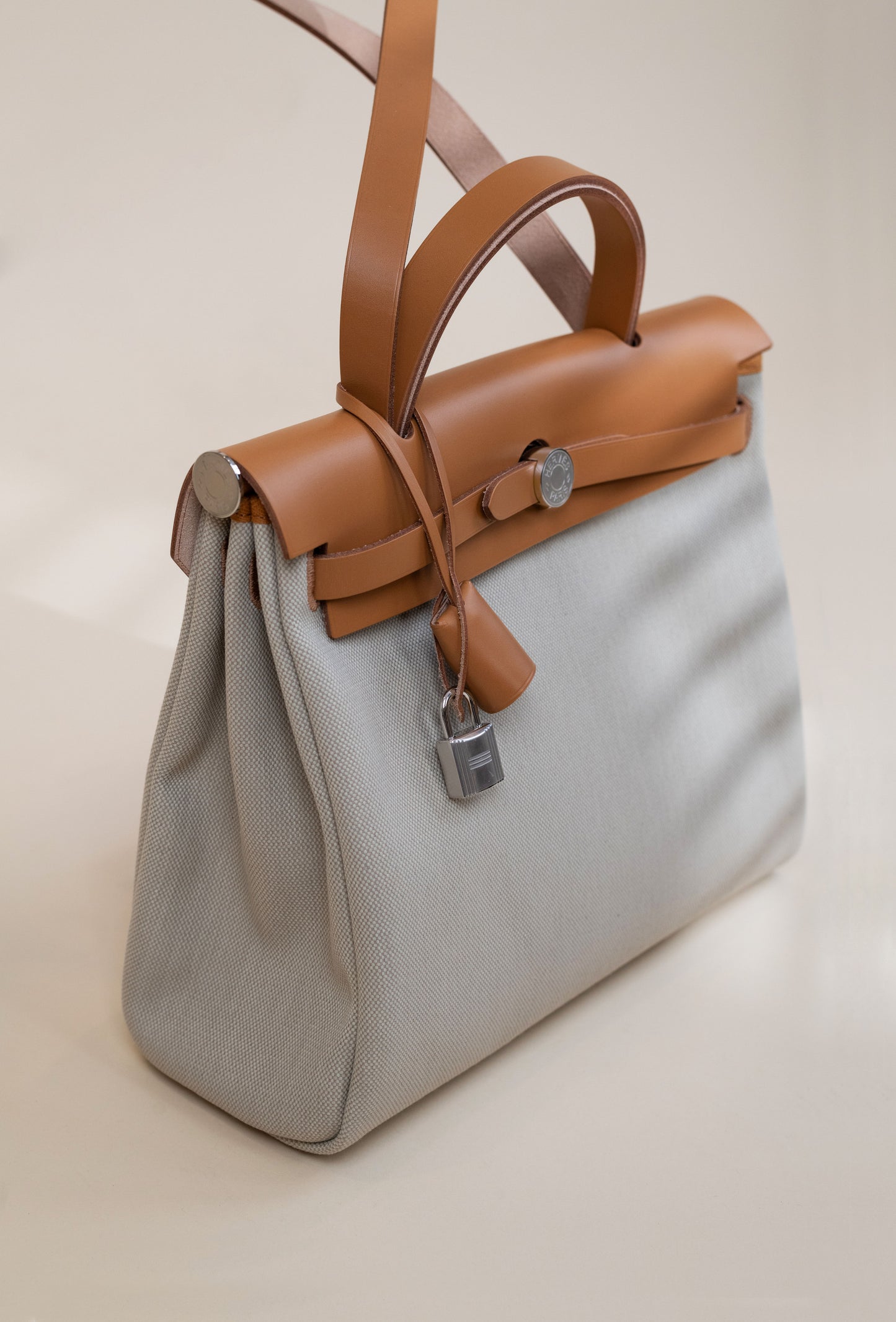 Hermès Herbag 31cm in Natural/Beton