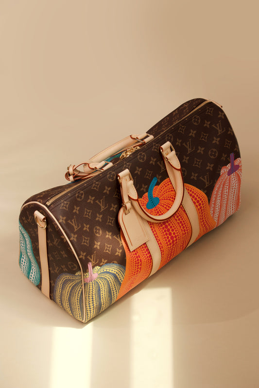 حقيبة لويس فيتون LV x YK Keepall 45 بطبعة اليقطين