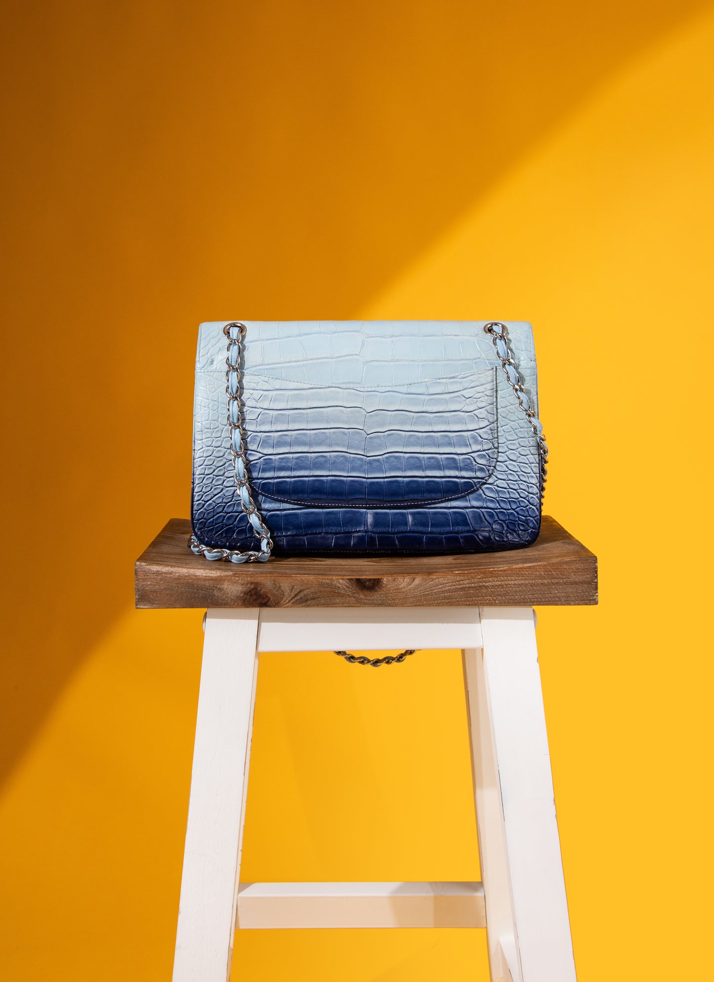 Chanel Jumbo Ombré Double Flap Bag in Blue/Light Blue