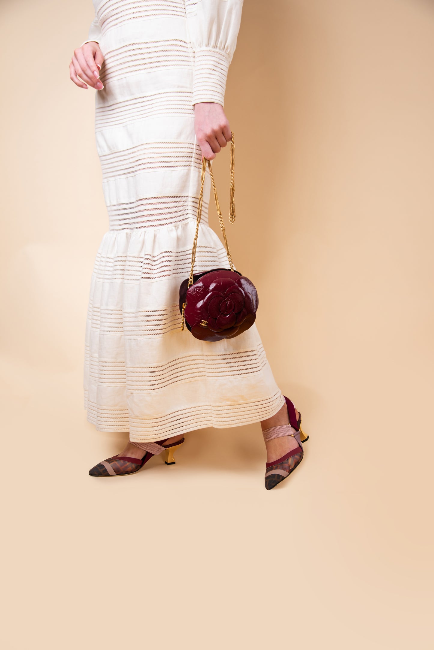 Chanel Burgundy Rose Evening Bag