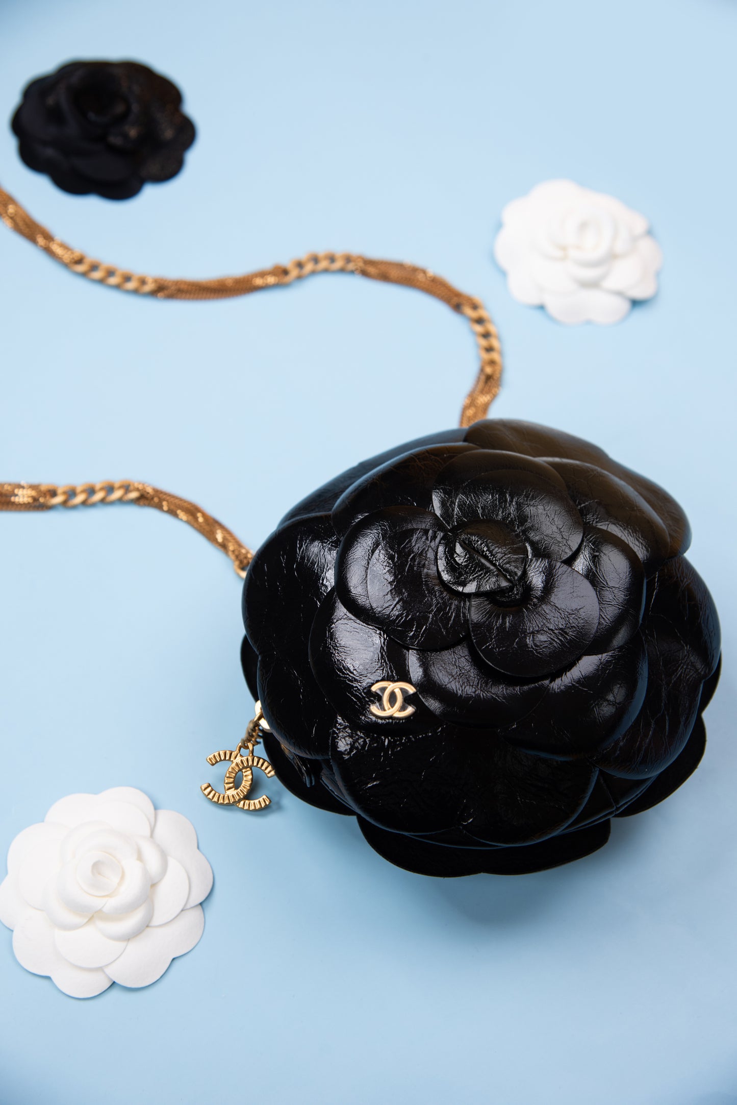 Chanel Black Rose Evening Bag