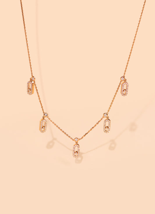 Messika Move Uno Tassel Gold Diamond Necklace