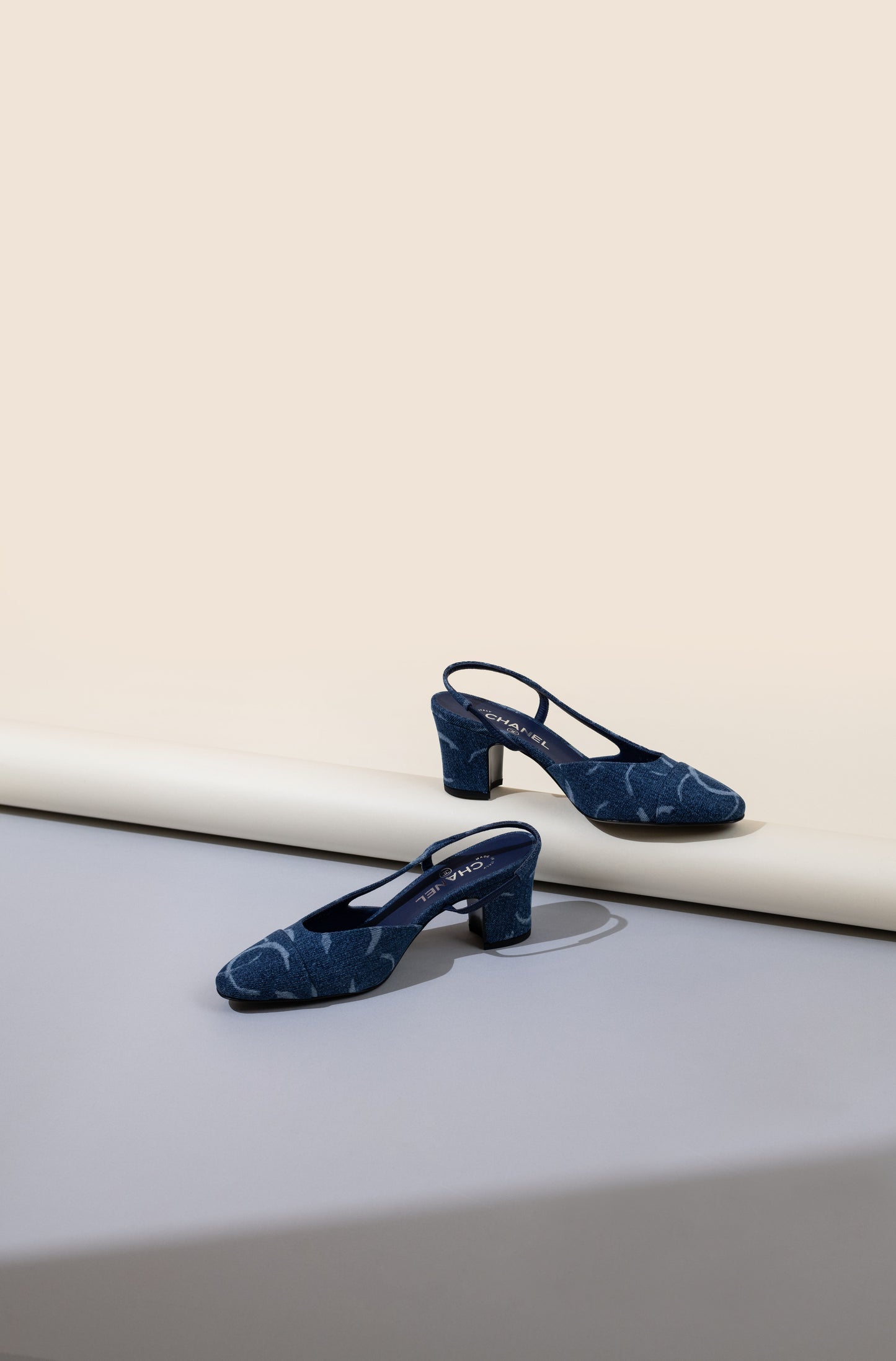 Chanel Denim CC Slingbacks