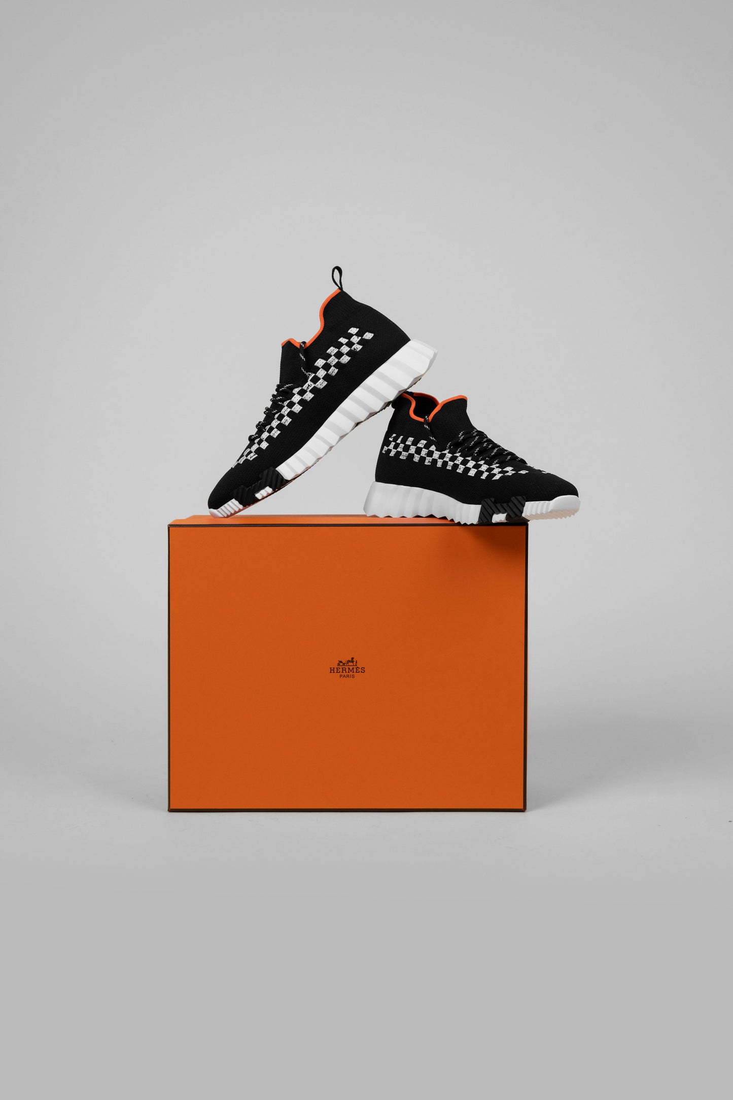 Hermès Flex Knit Sneakers in Black/White