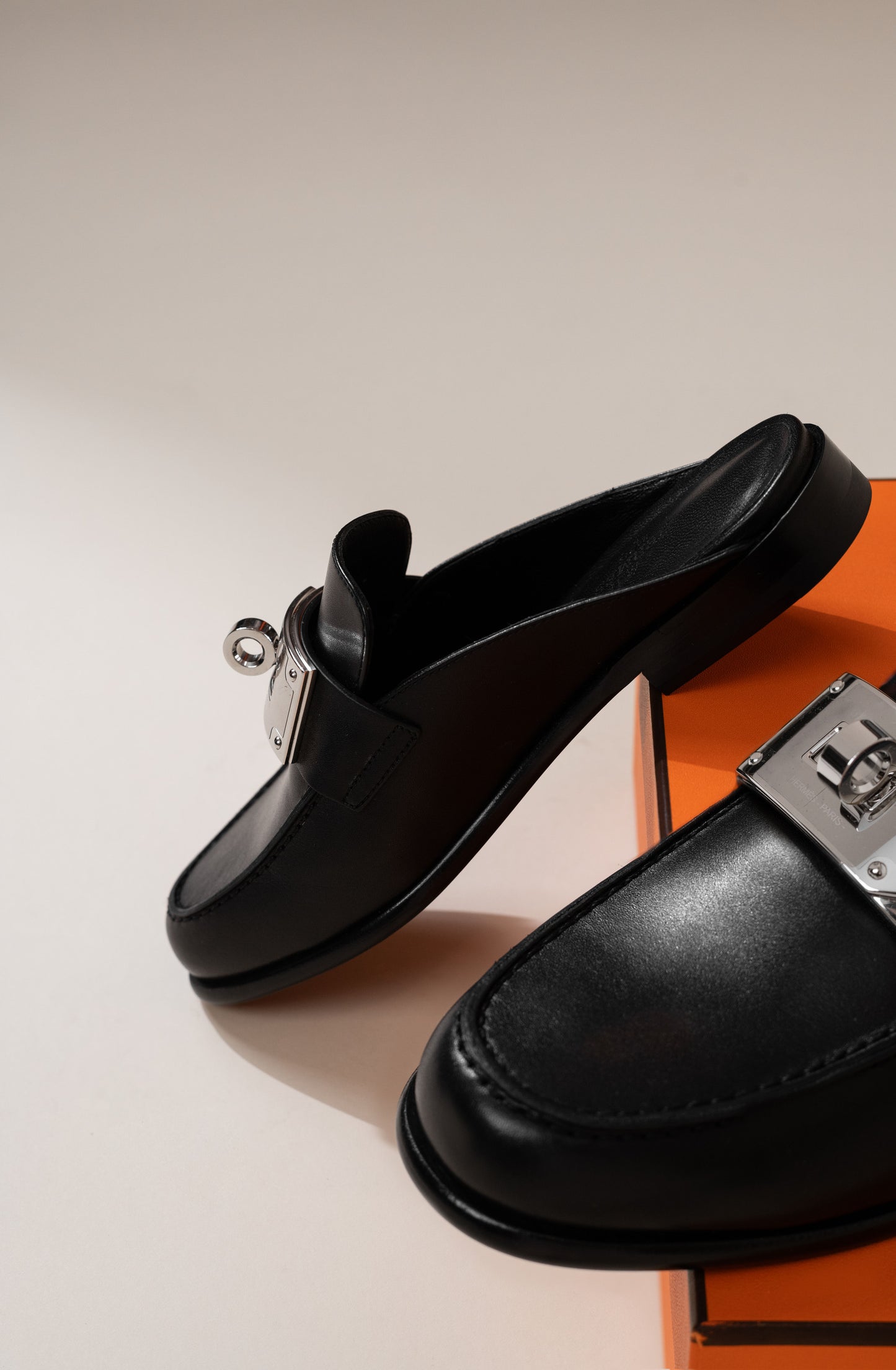 Hermès Lota Mule in Black PHW