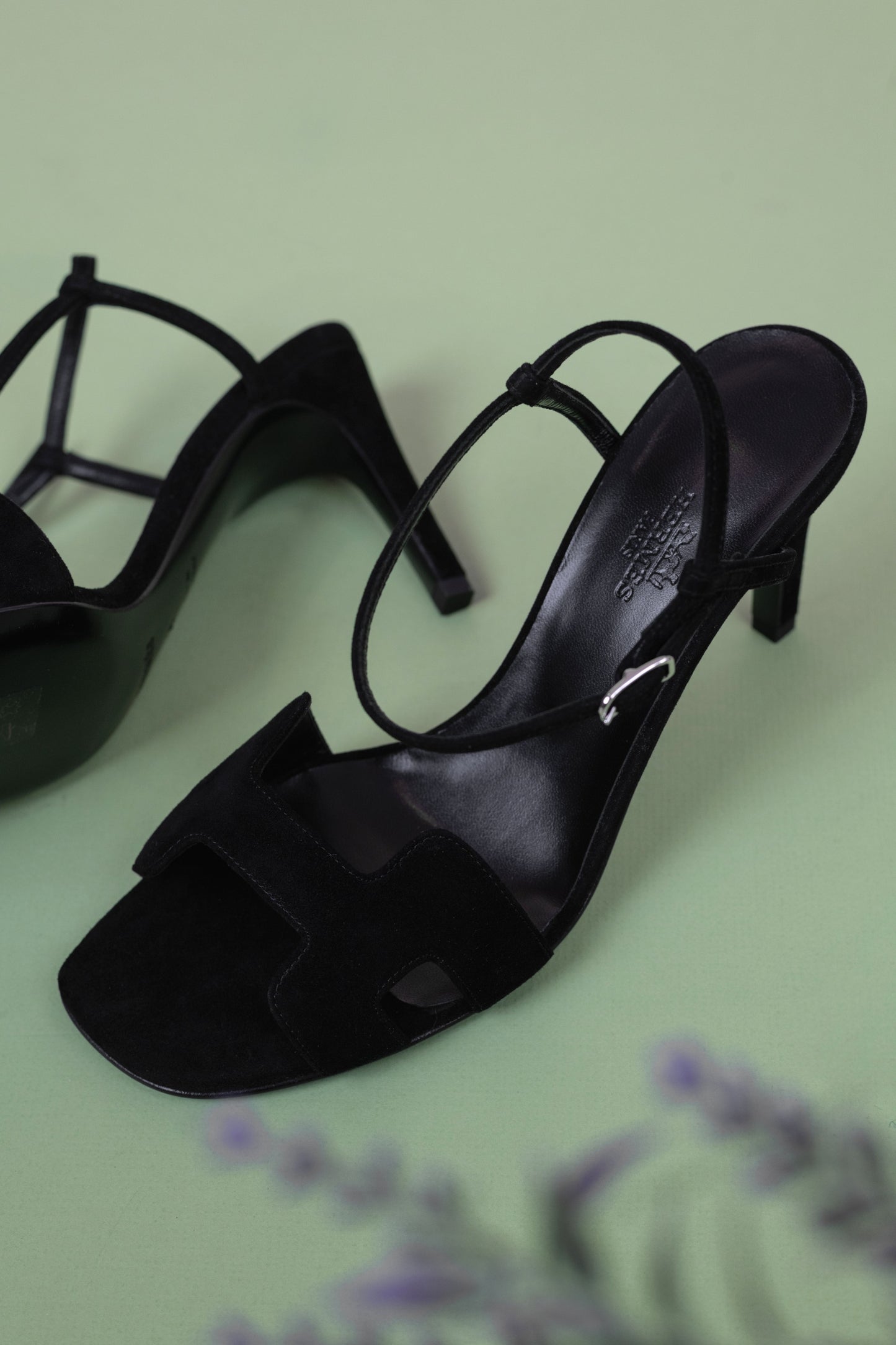 Hermès Premiere Suede Sandals in Black