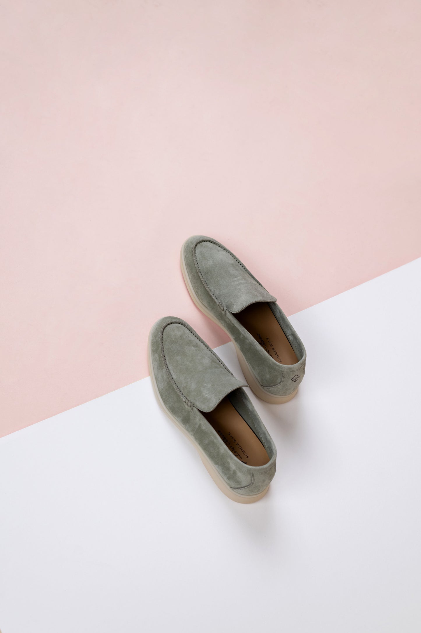Loro Piana Suede Summer Loafers in Powder Tea