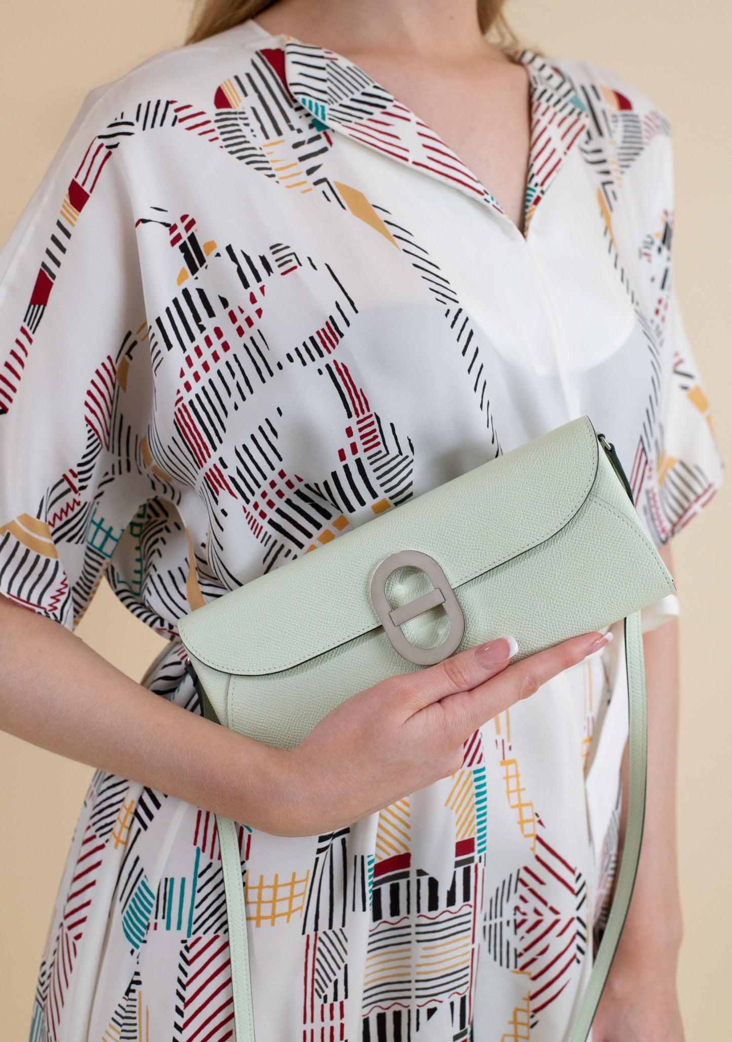 Hermès Chain d'Ancre Epsom Wallet To Go in Vert Fizz