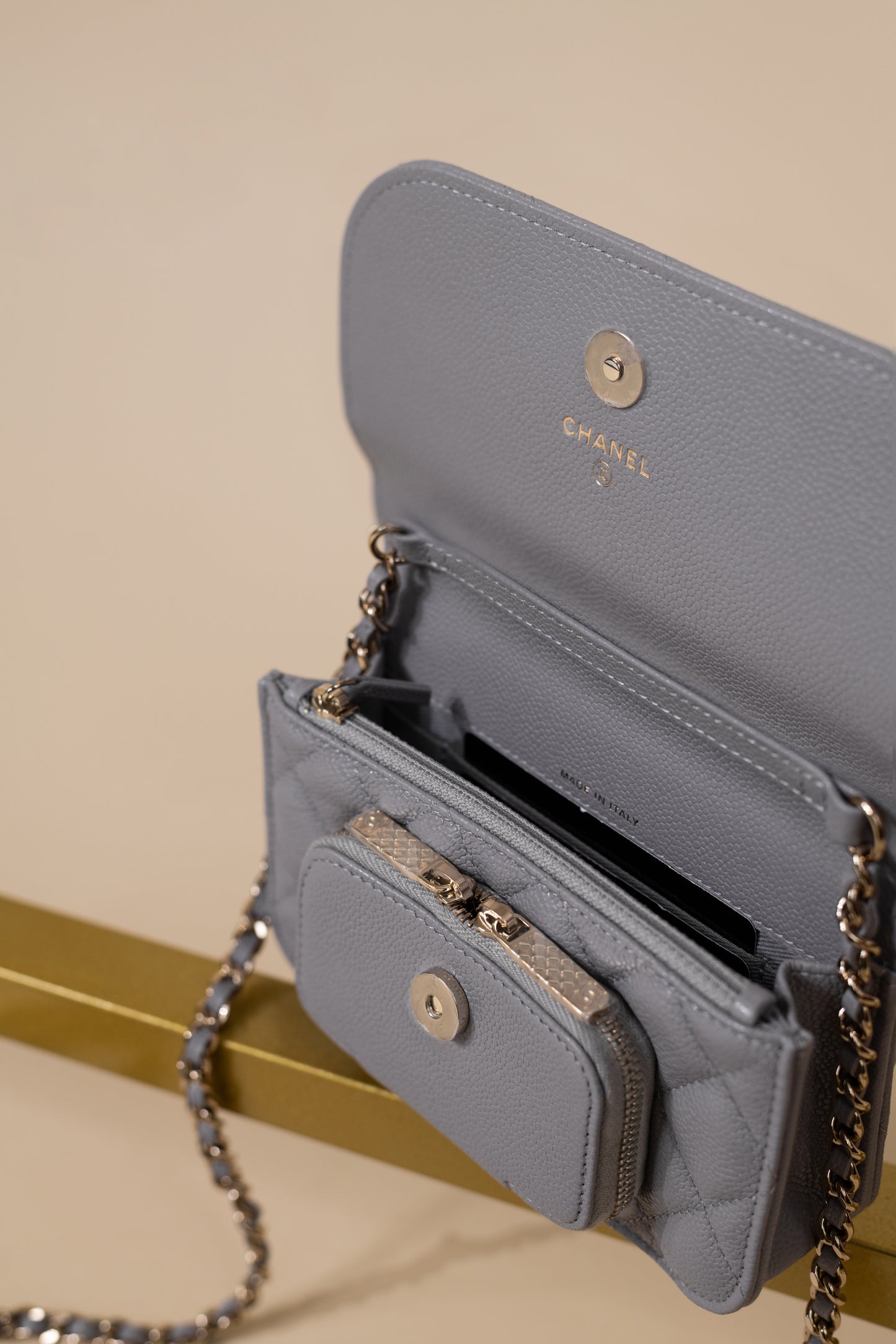 Chanel Wallet on Chain with Top Handle in Lavender