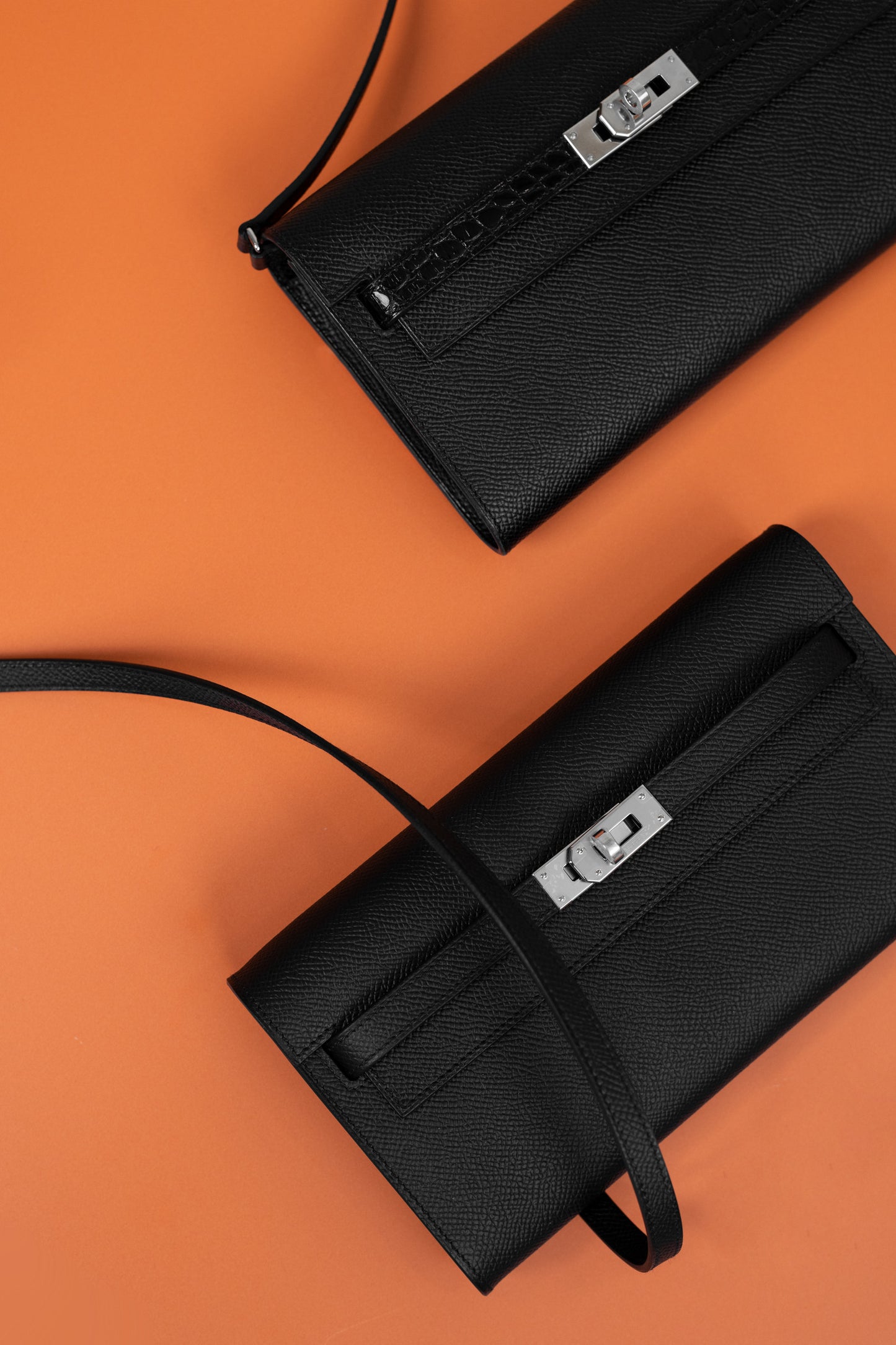 Hermès Kelly Wallet To Go Epsom Black & Epsom with Alligator Touch PHW