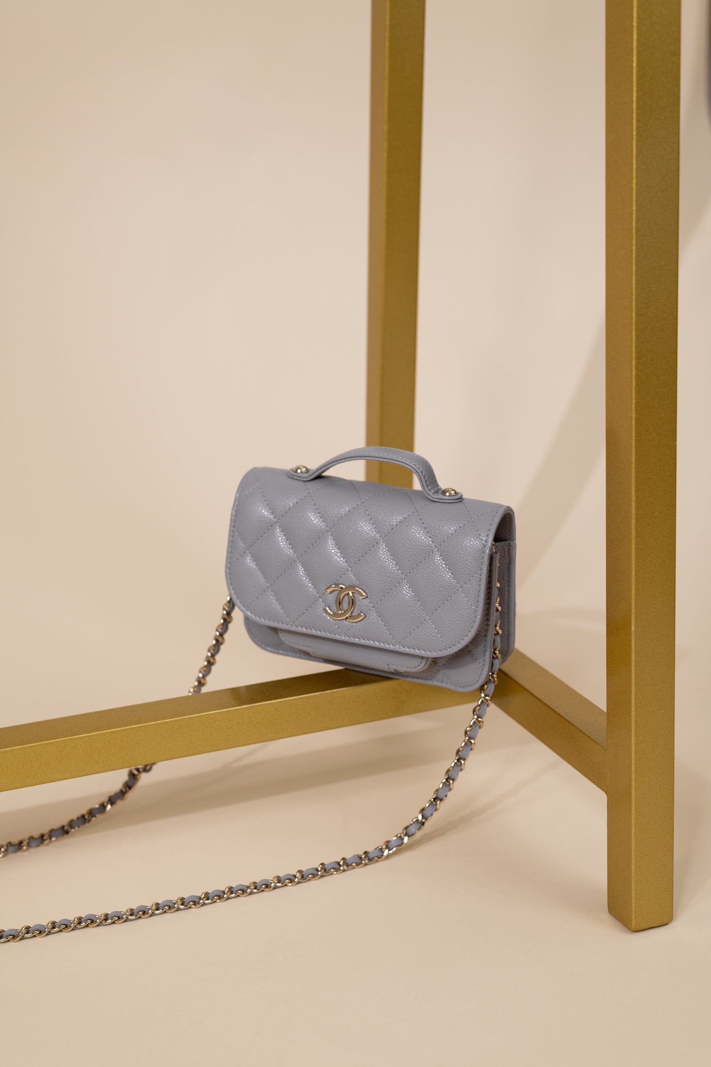 Chanel Wallet on Chain with Top Handle in Lavender