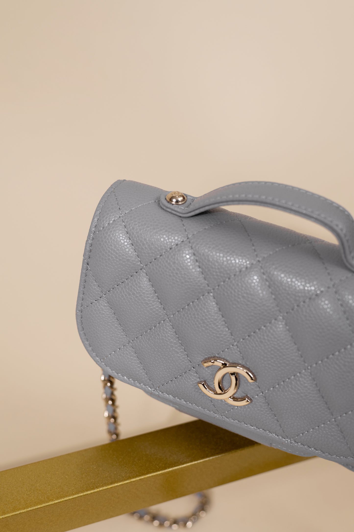 Chanel Wallet on Chain with Top Handle in Lavender