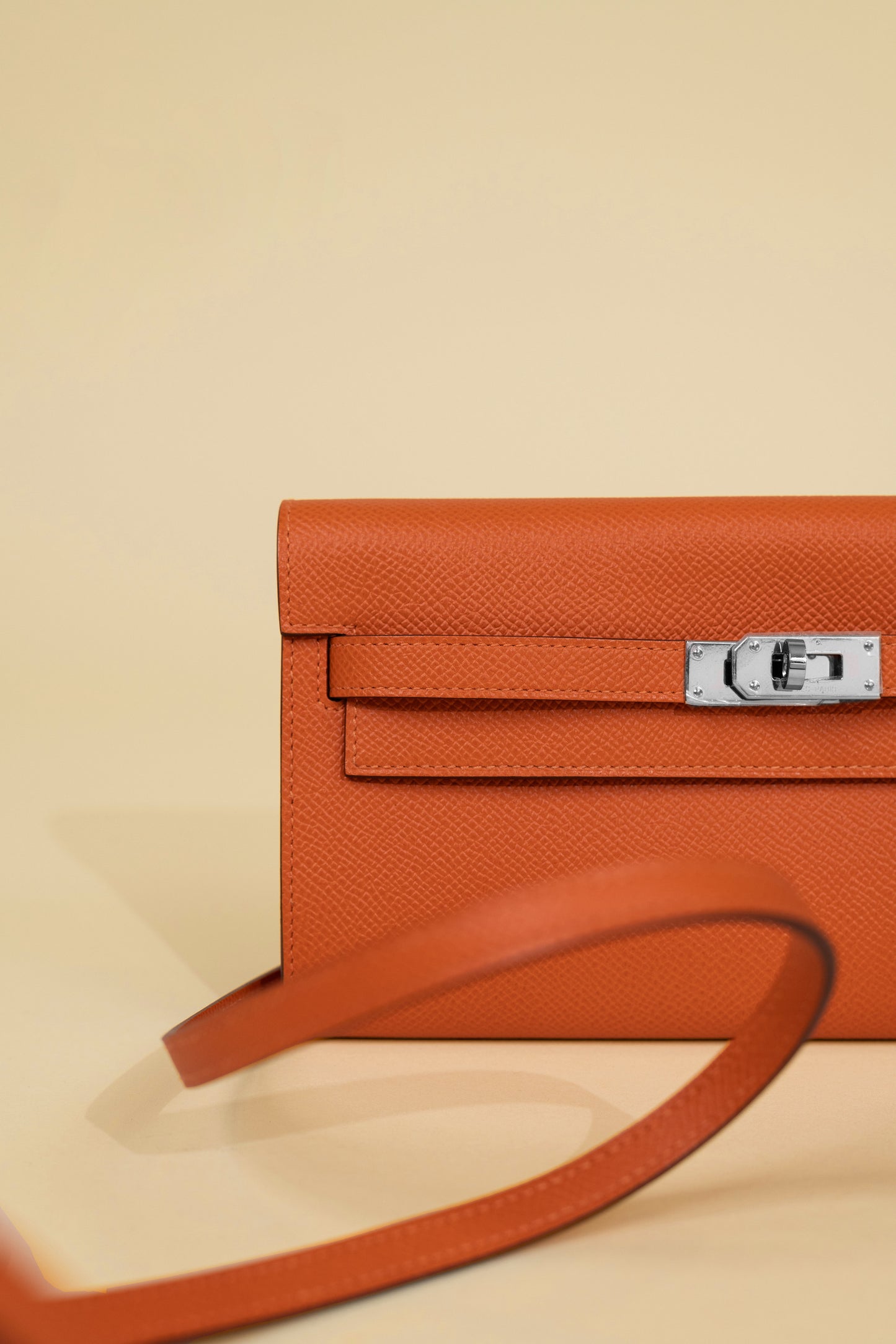 Hermès Kelly Wallet To Go Epsom Orange PHW