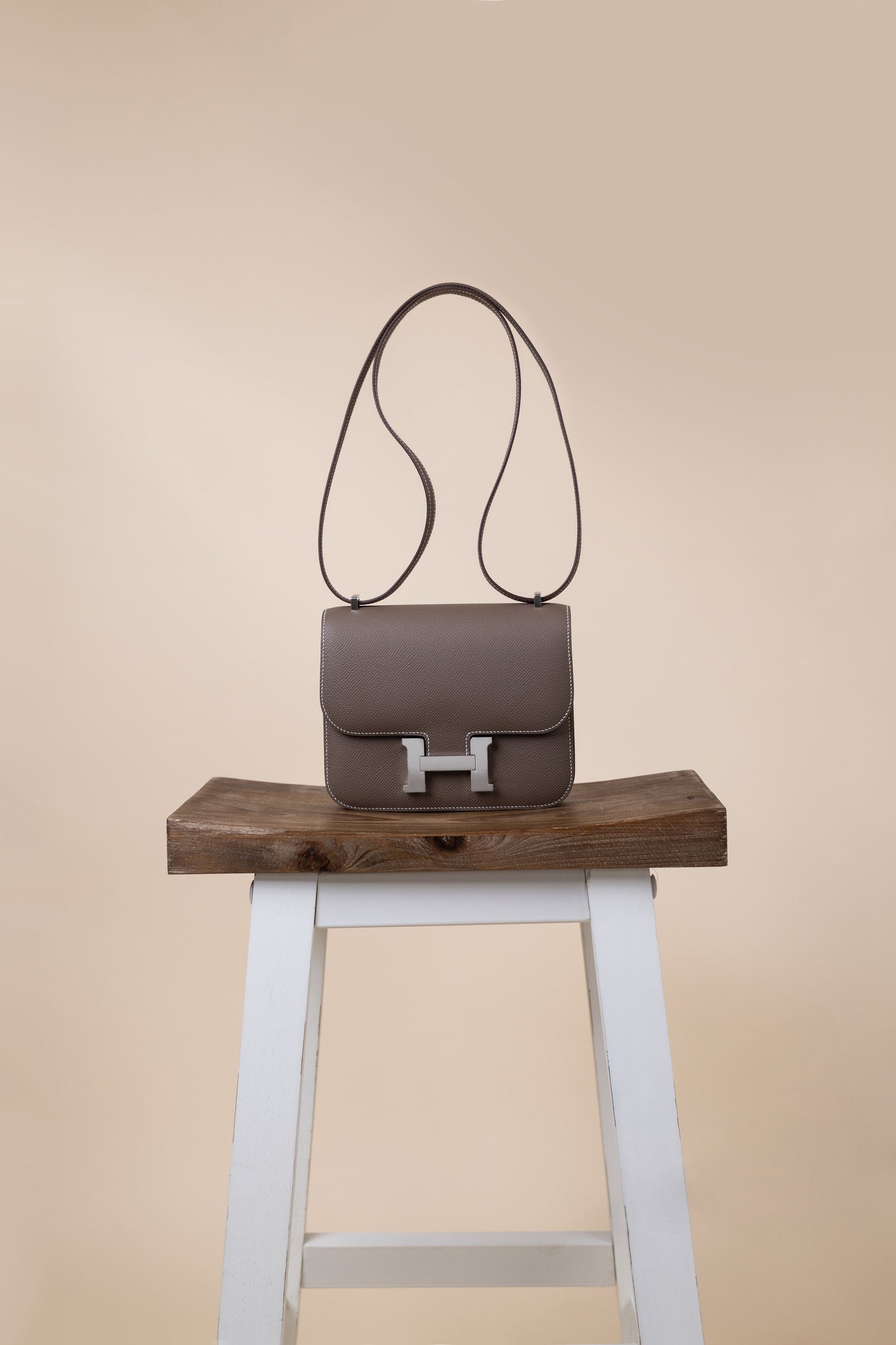 Hermès Mini Constance 18cm in Etoupe PHW