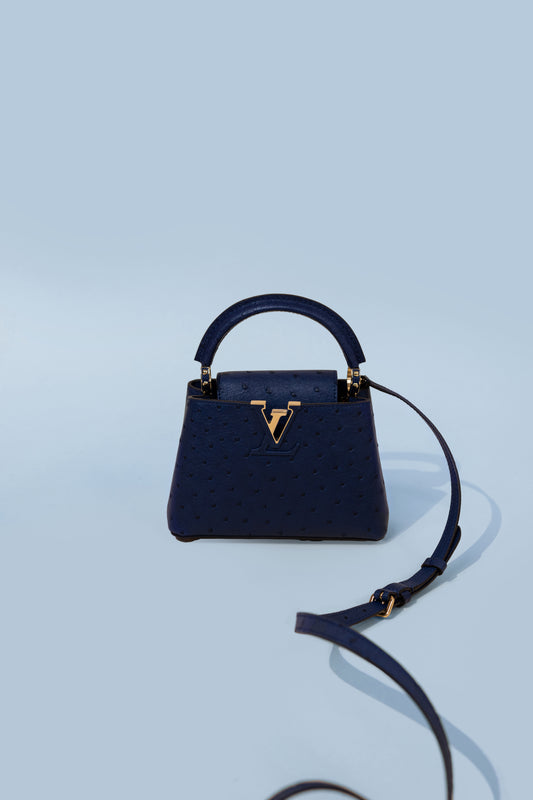 لويس فويتون ميني كابوسين النعامة باللون البحري