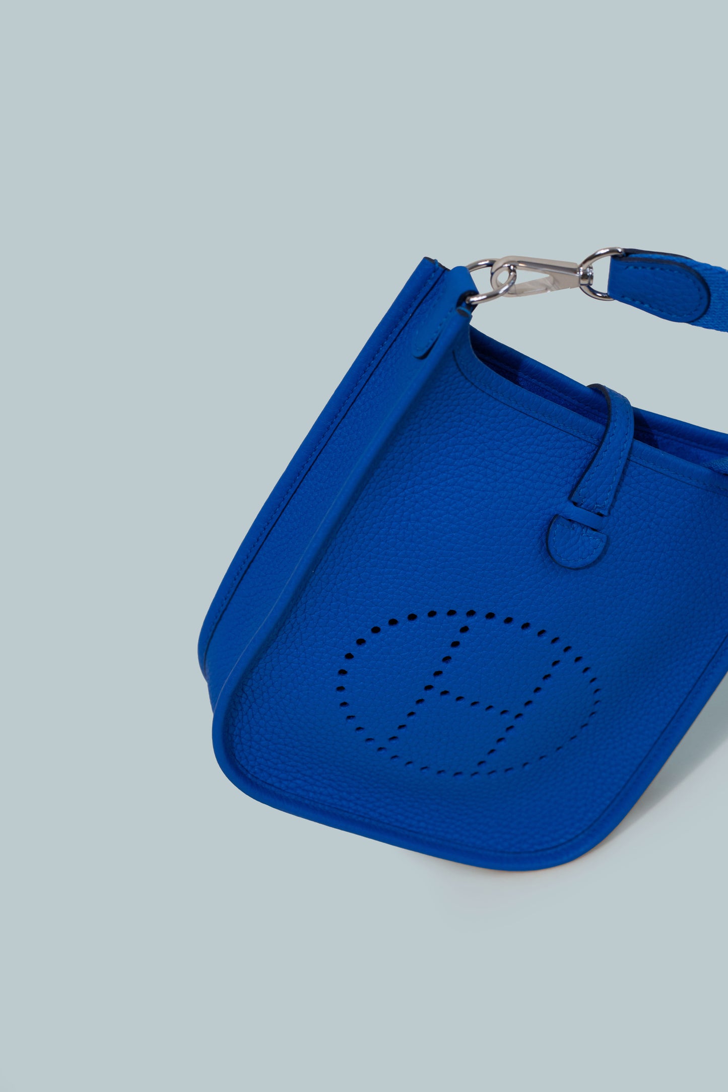 Hermès Mini Evelyne in Blue France with Strap