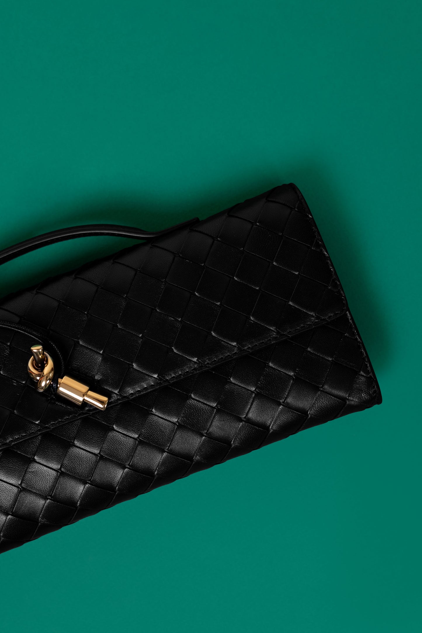 Bottega Veneta Andiamo Intrecciato Black Leather Wallet
