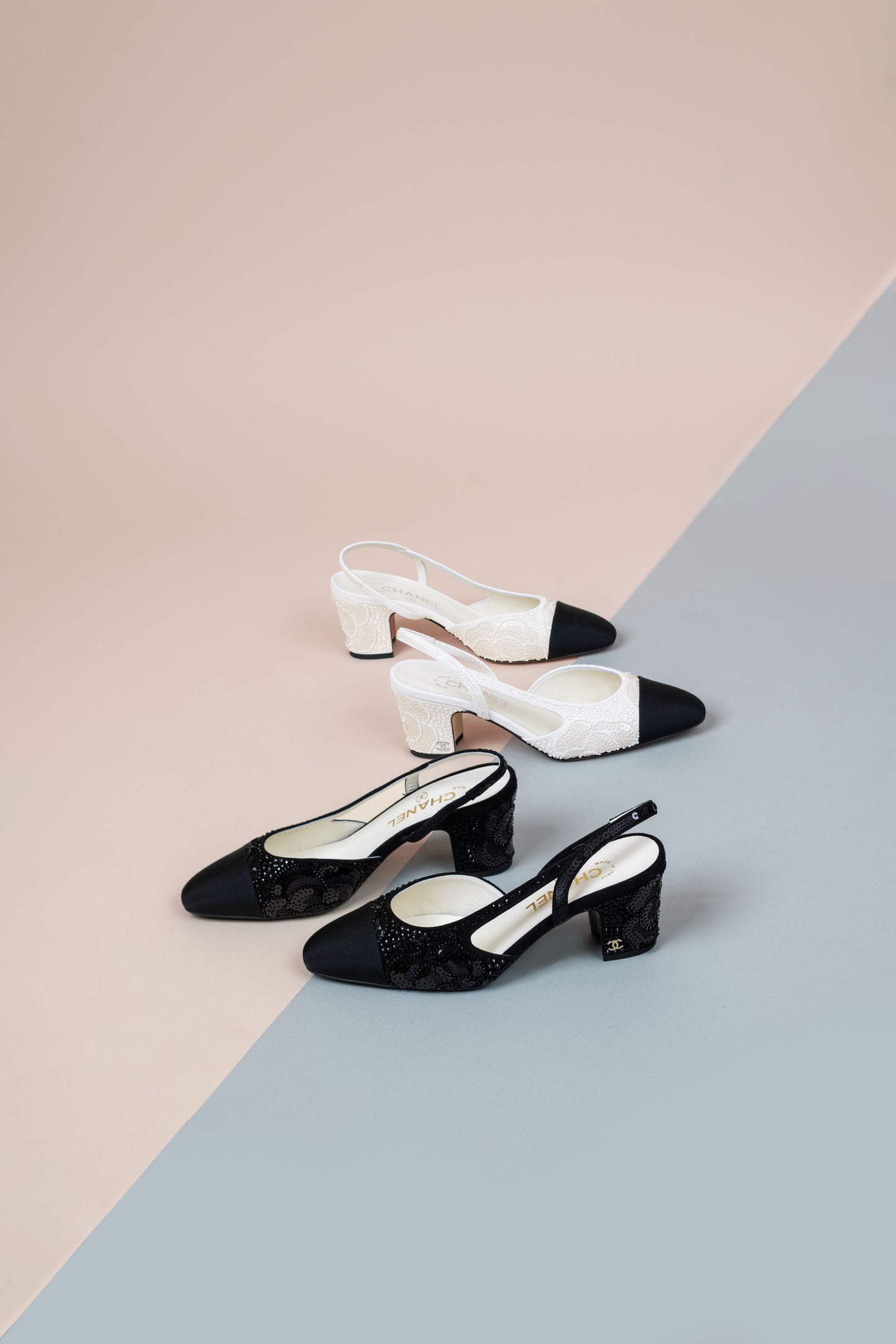 Chanel Slingbacks in White & Black