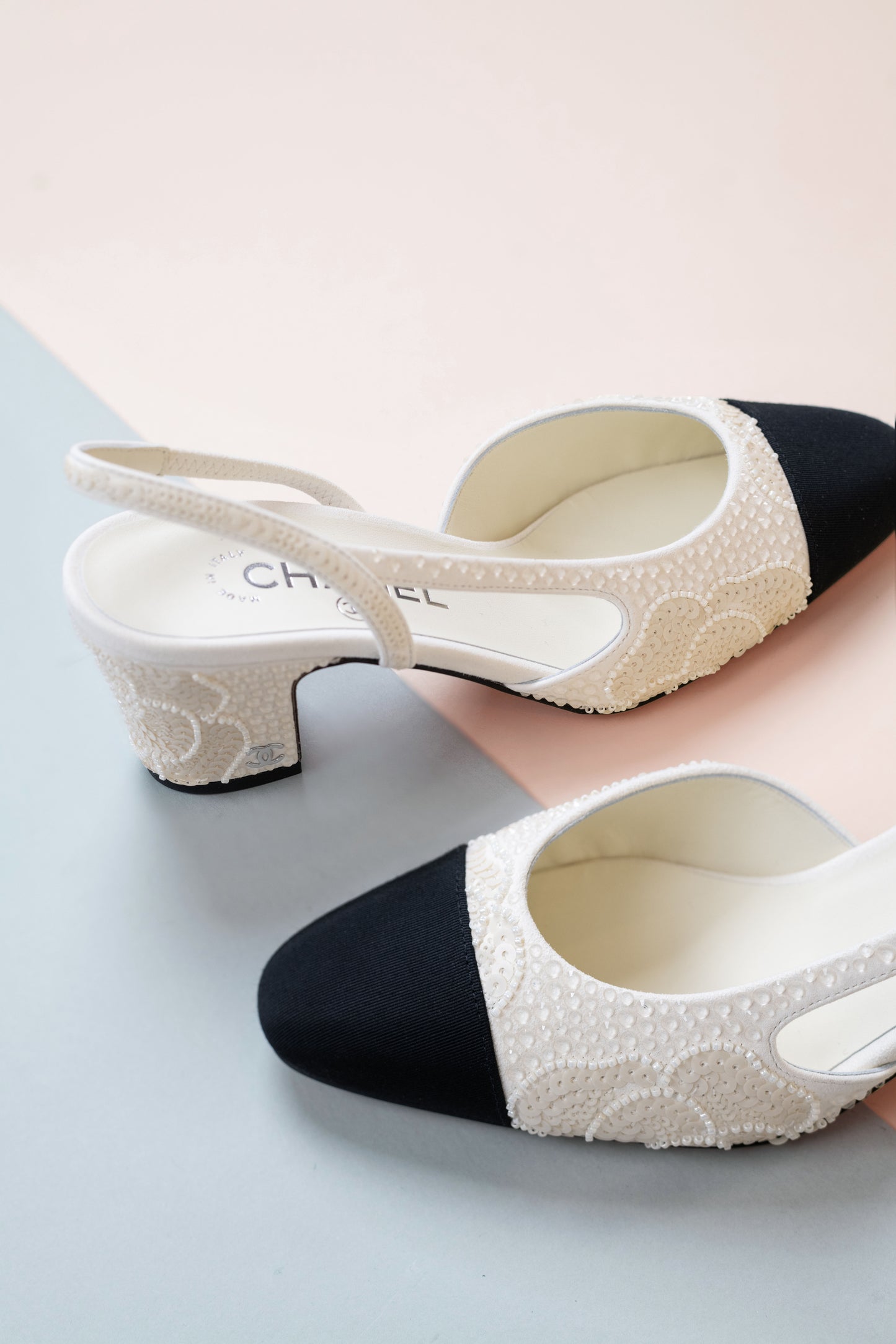 Chanel Slingbacks in White & Black
