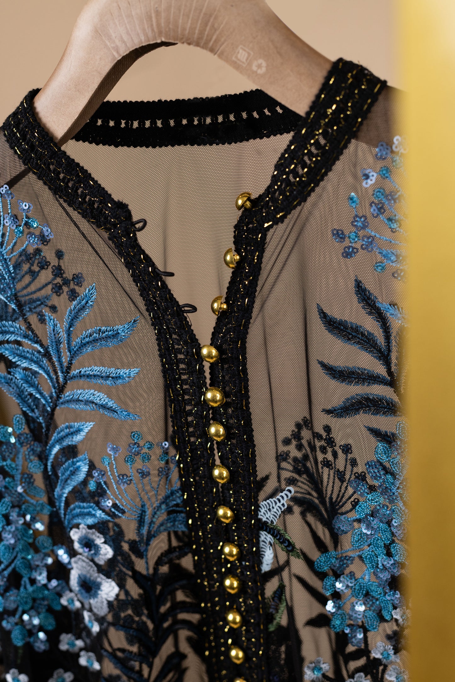 Miguelina Basima Metallic Tweed-Trimmed Sequined Embroidered Tulle Kaftan