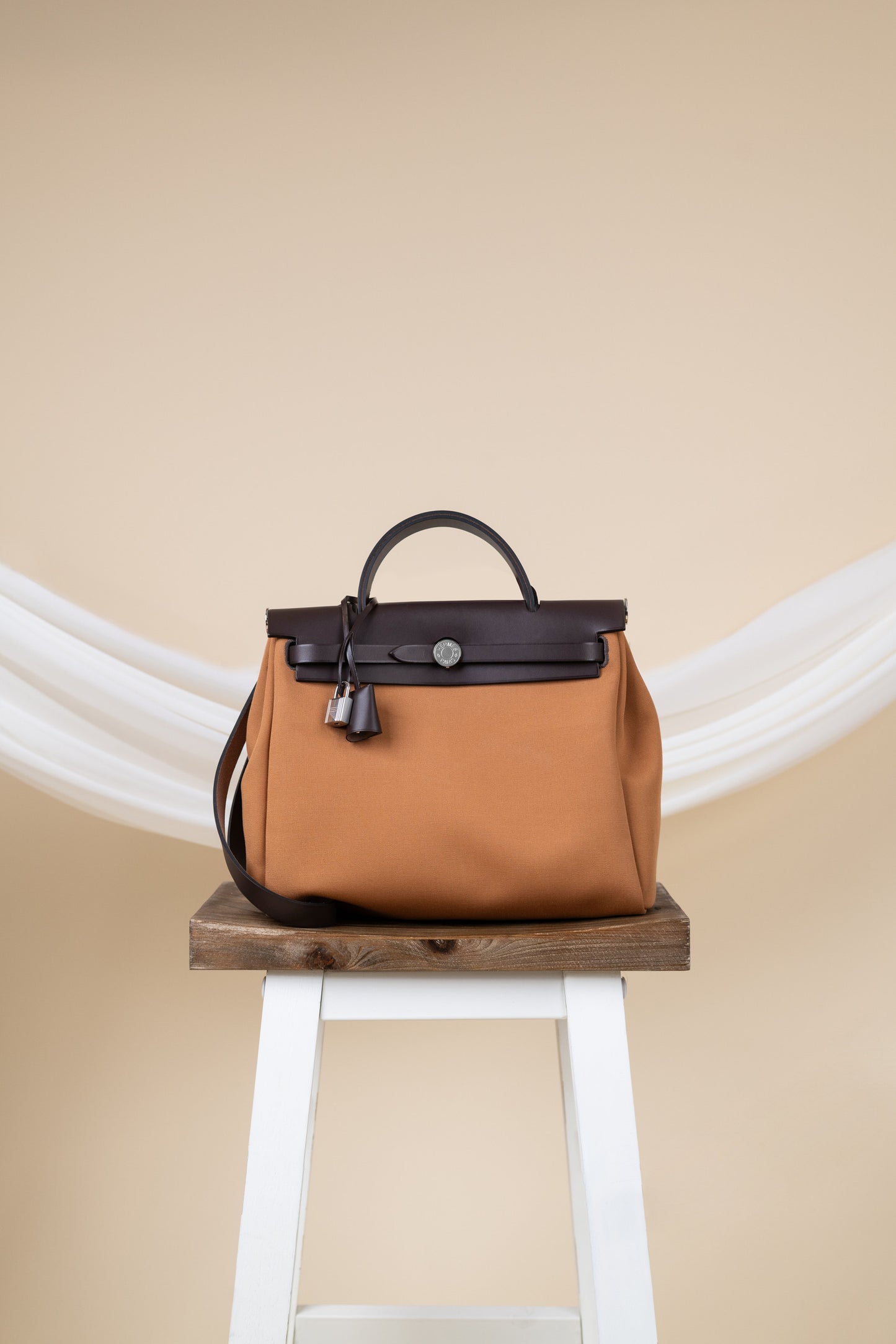 Hermès Herbag 31 Zip Retourne in Dune - Etoupe/Ebene