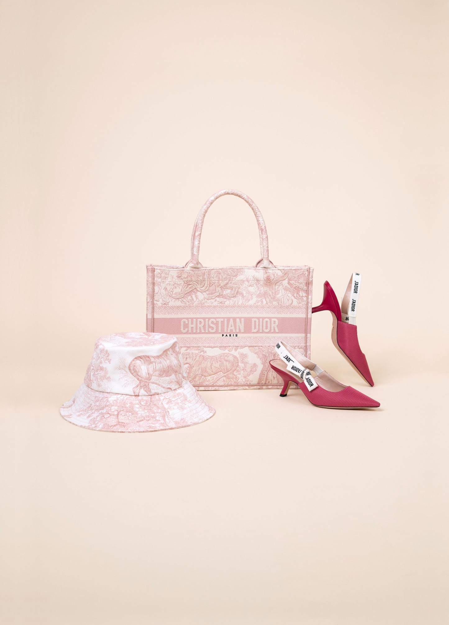 Dior Light Pink Hat & Tote with J'adior Slingbacks