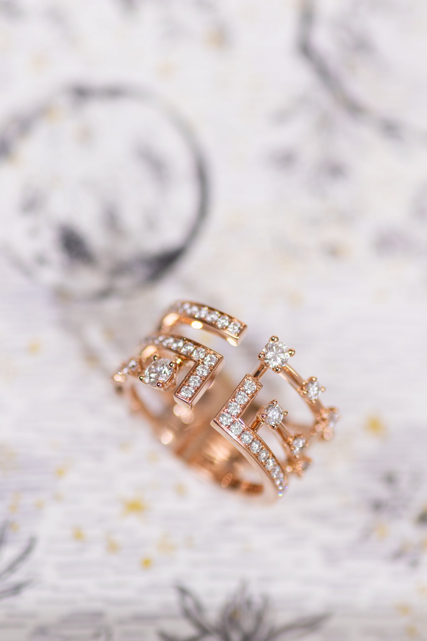 Marli Aven Rose Gold Diamond Ring & Bangle