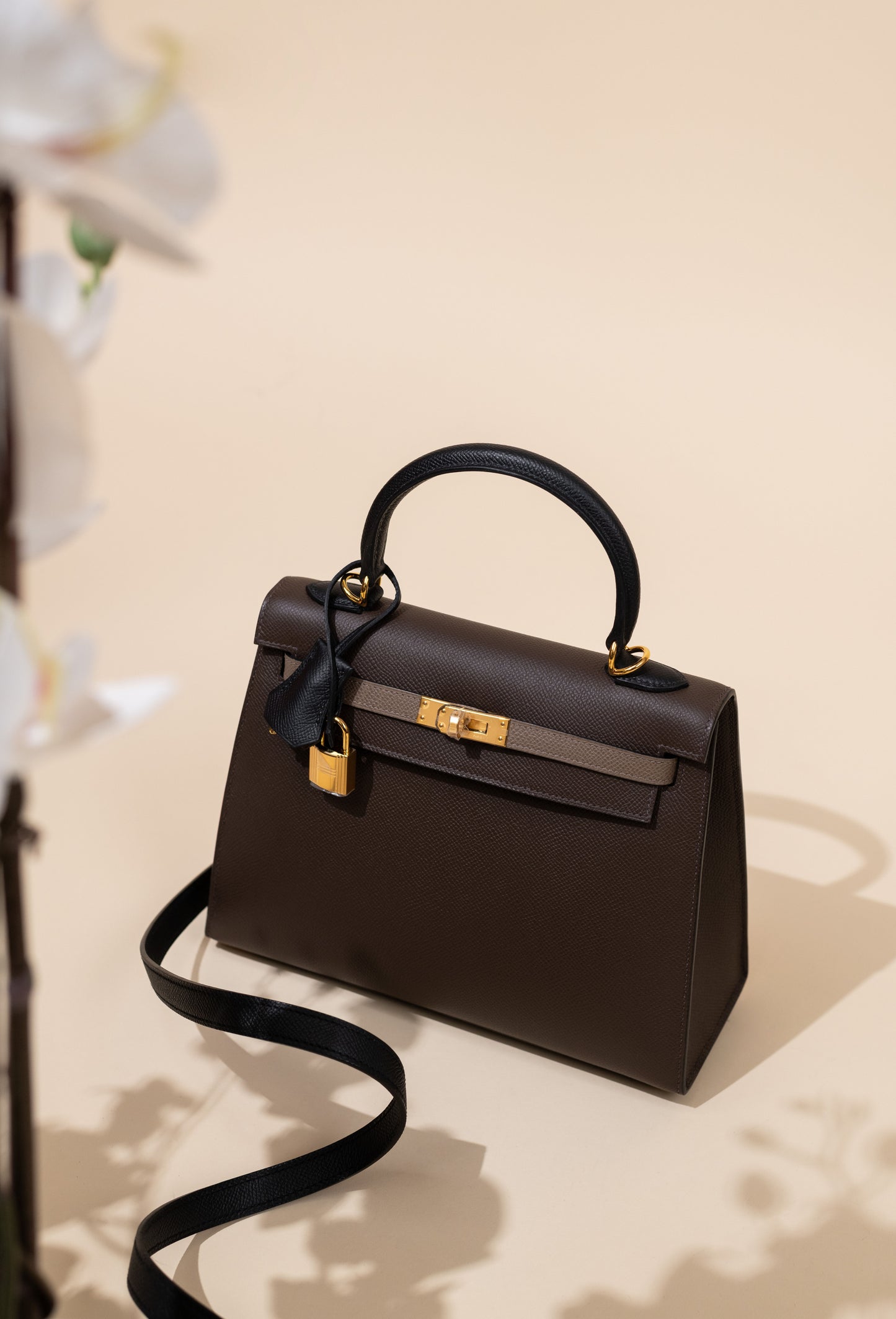 Hermès Birkin 25 & Kelly 25 Tricolor Ecorce/Etoupe/Black GHW