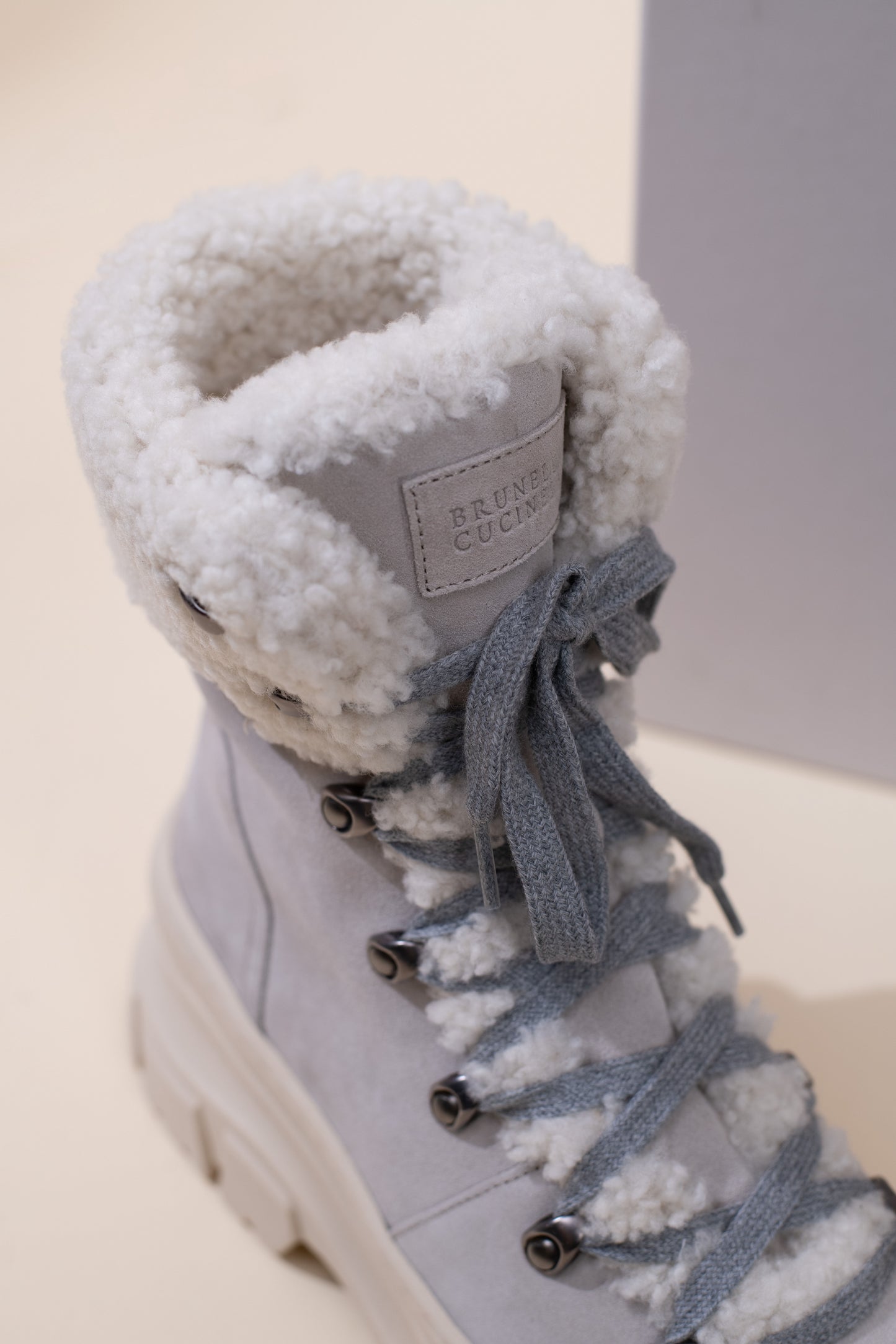 Brunello Cucinelli Suede & Shearling Ankle Boots