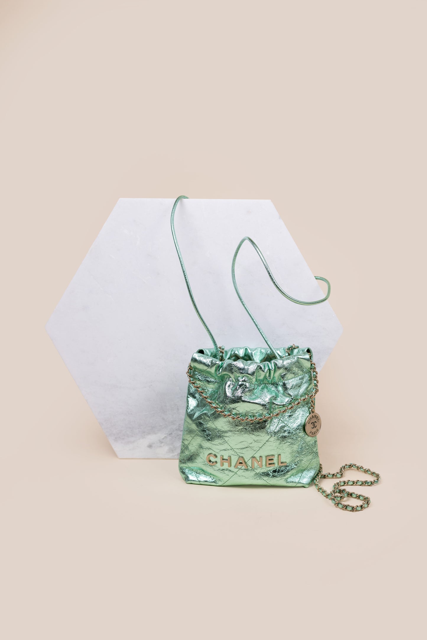 Chanel Metallic Green Hobo Bag