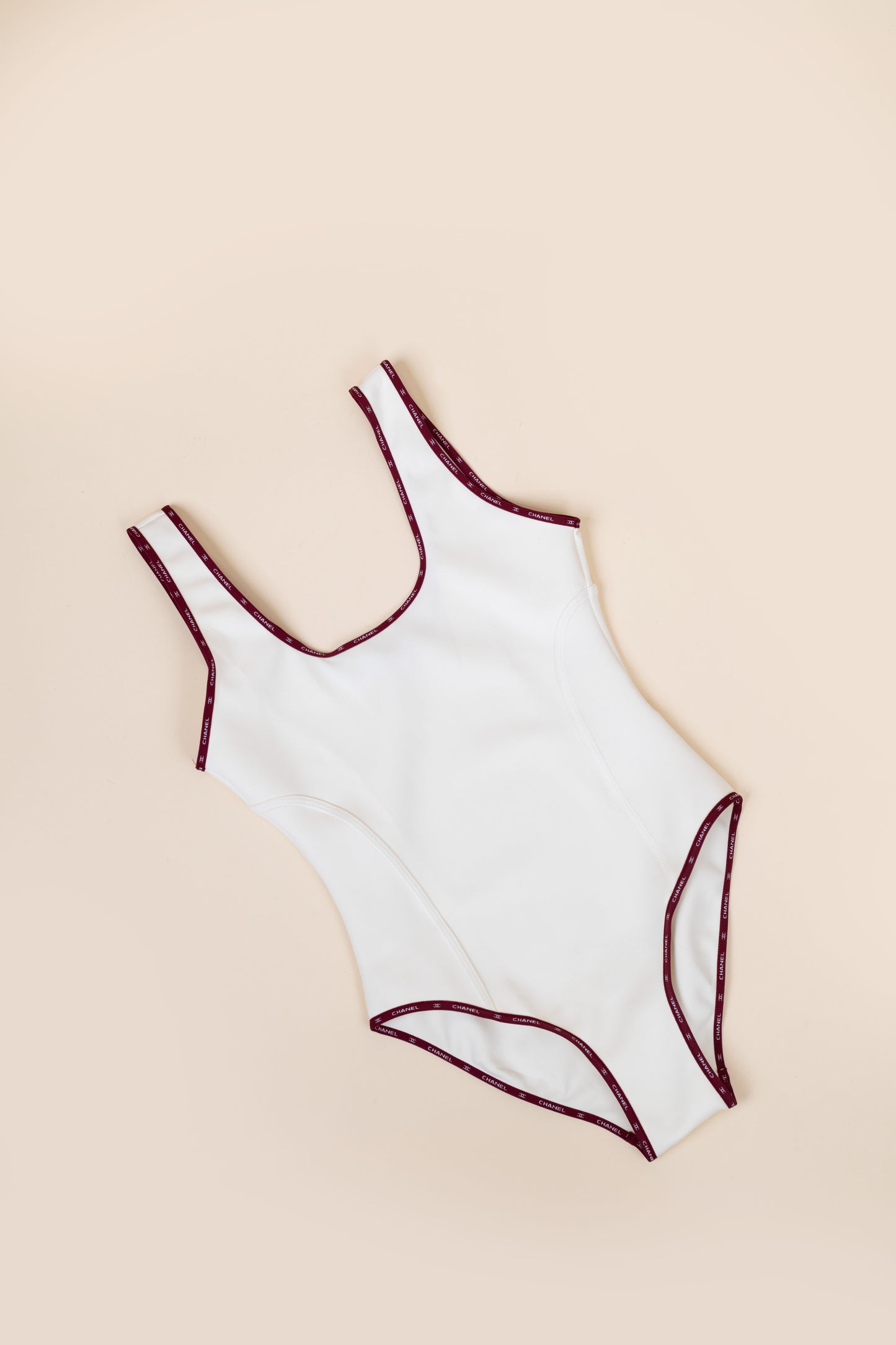 Chanel White/Burgundy Swimsuit