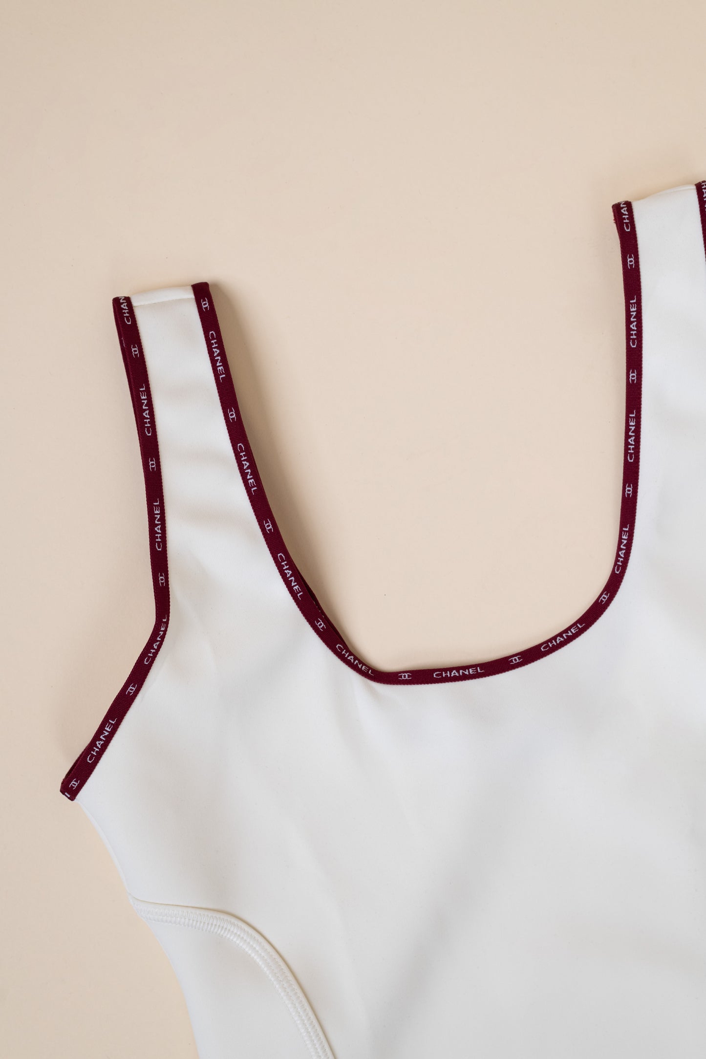 Chanel White/Burgundy Swimsuit