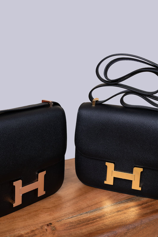 Hermès Mini Constance 18 Black with RGHW & GHW