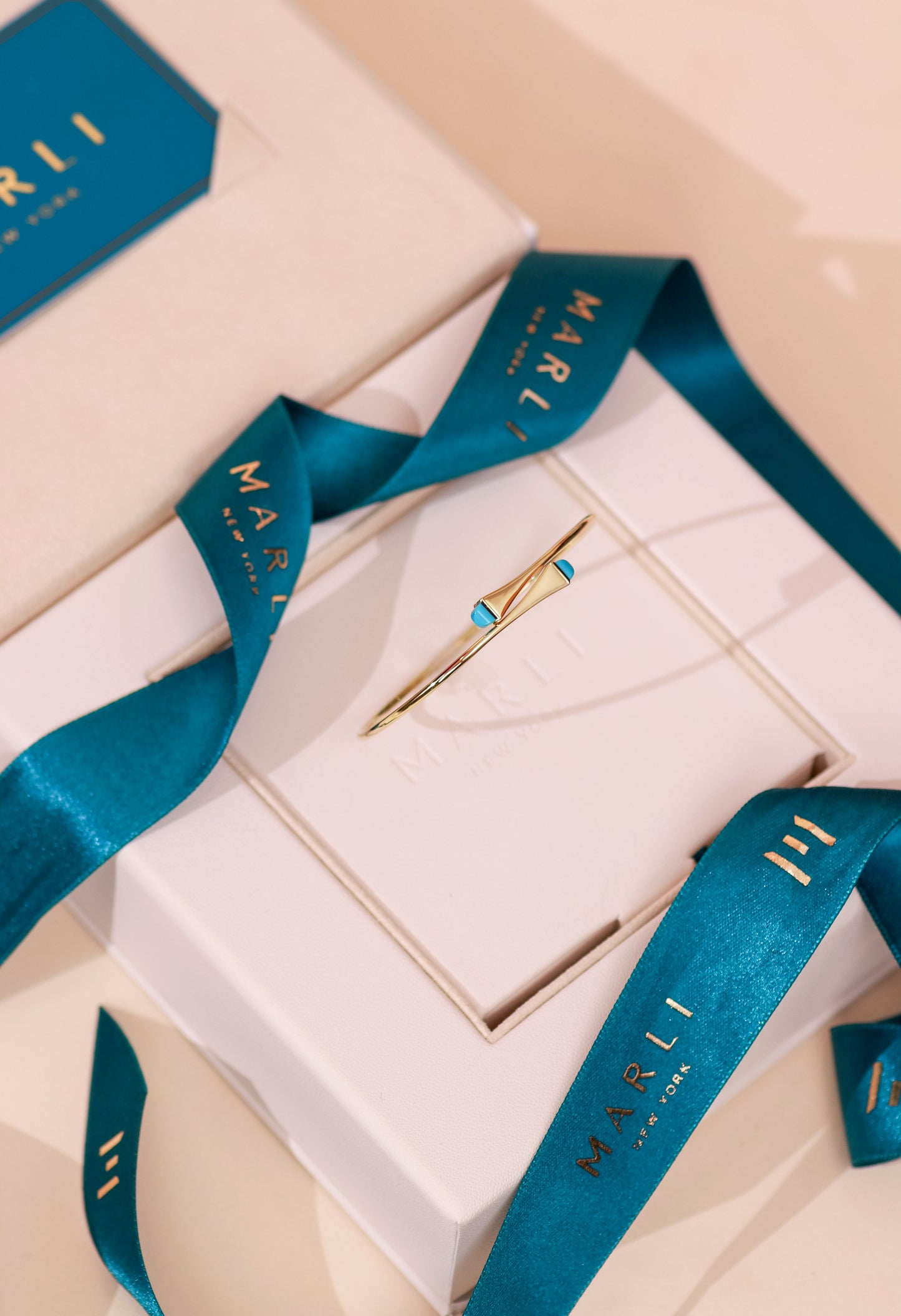 Marli Cleo Bangle in Yellow Gold/Turquoise
