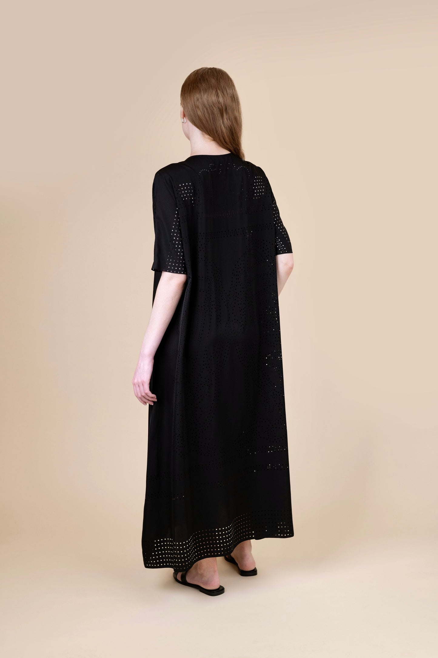 Hermès "Brides de Gala" Perforated Caftan in Black