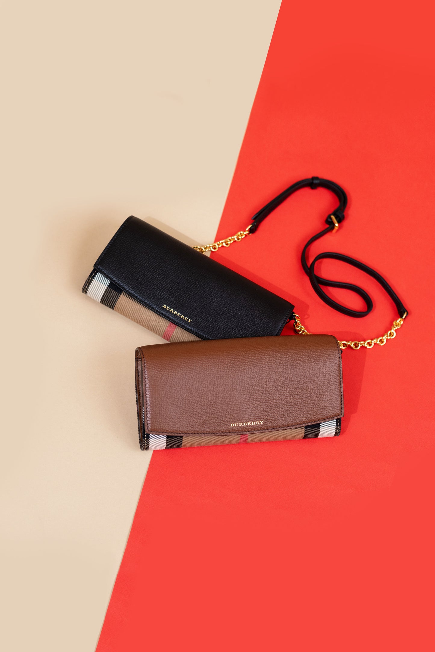 Burberry Henley Leather Clutch Wallet Shoulder Bag