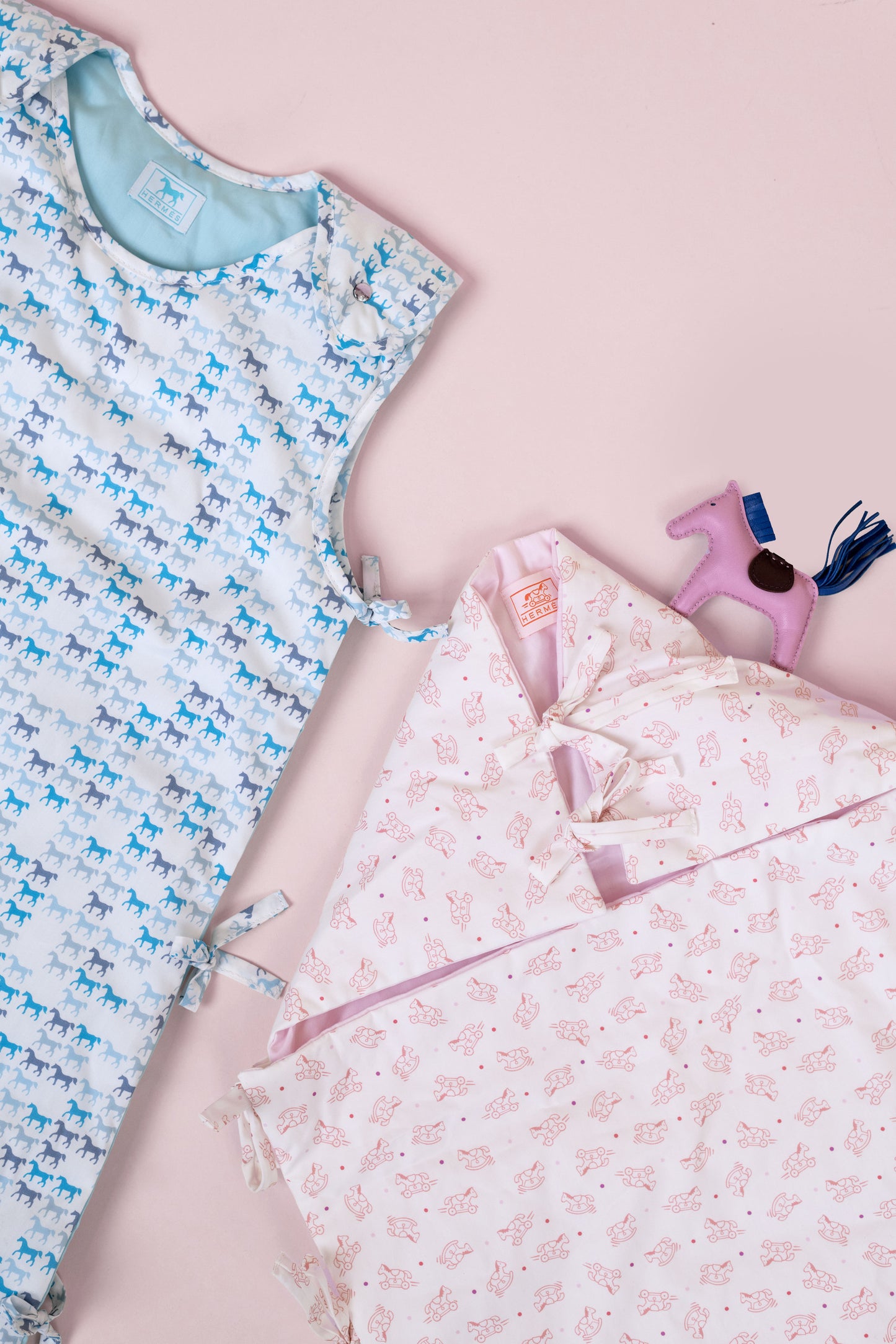 Hermès Baby Bunting in Blue & Pink