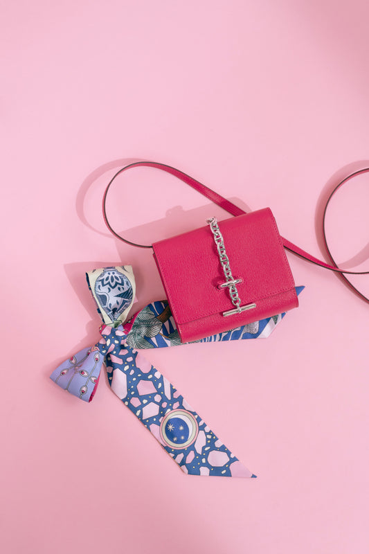 Hermès Compact Wallet Chaine D'ancre in Rose Extreme