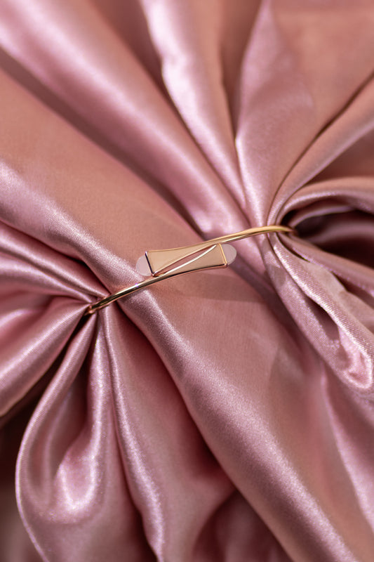 Marli Cleo Wire Slip On Bracelet in Rose Gold/Moon Stone