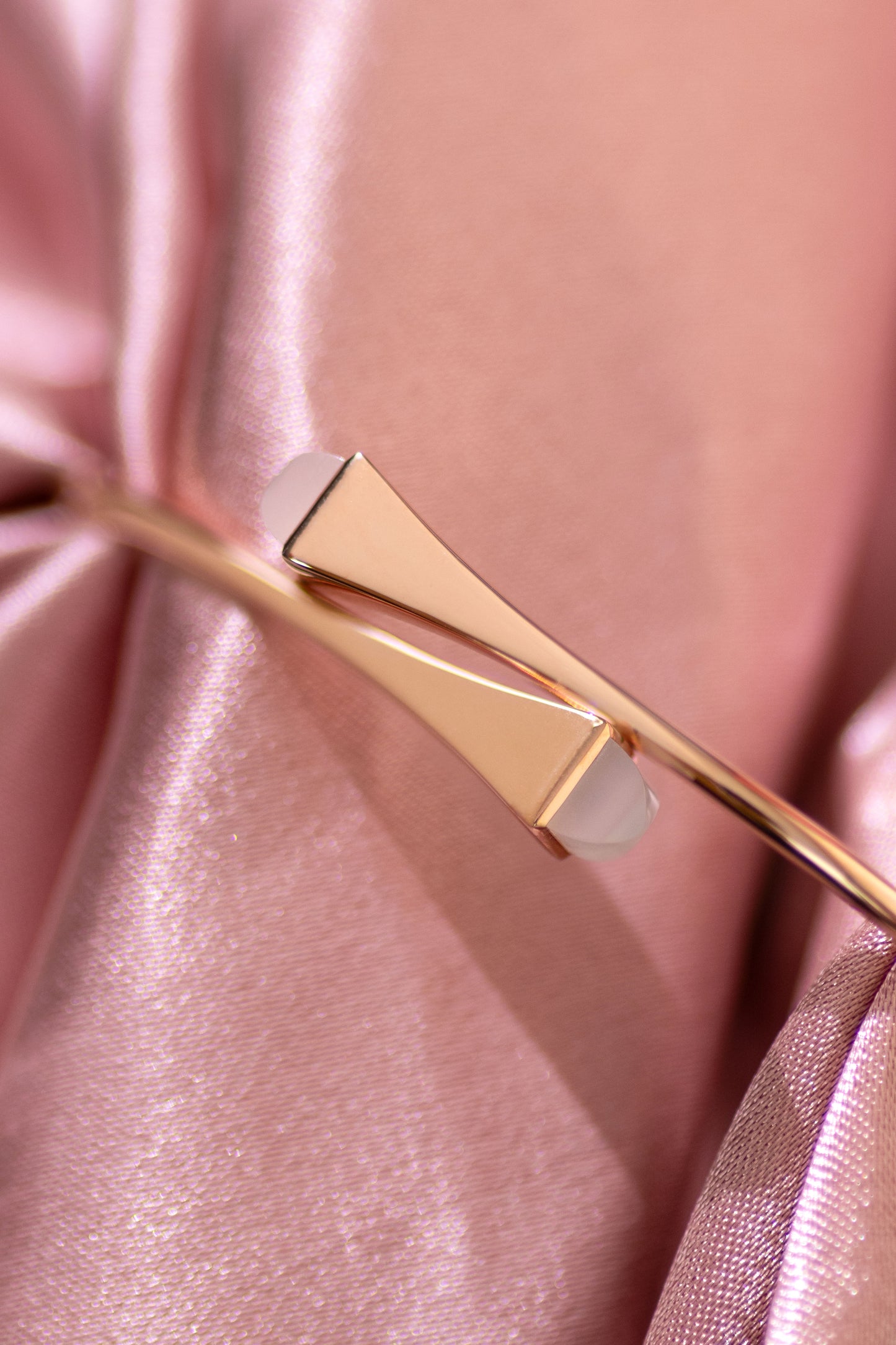 Marli Cleo Wire Slip On Bracelet in Rose Gold/Moon Stone