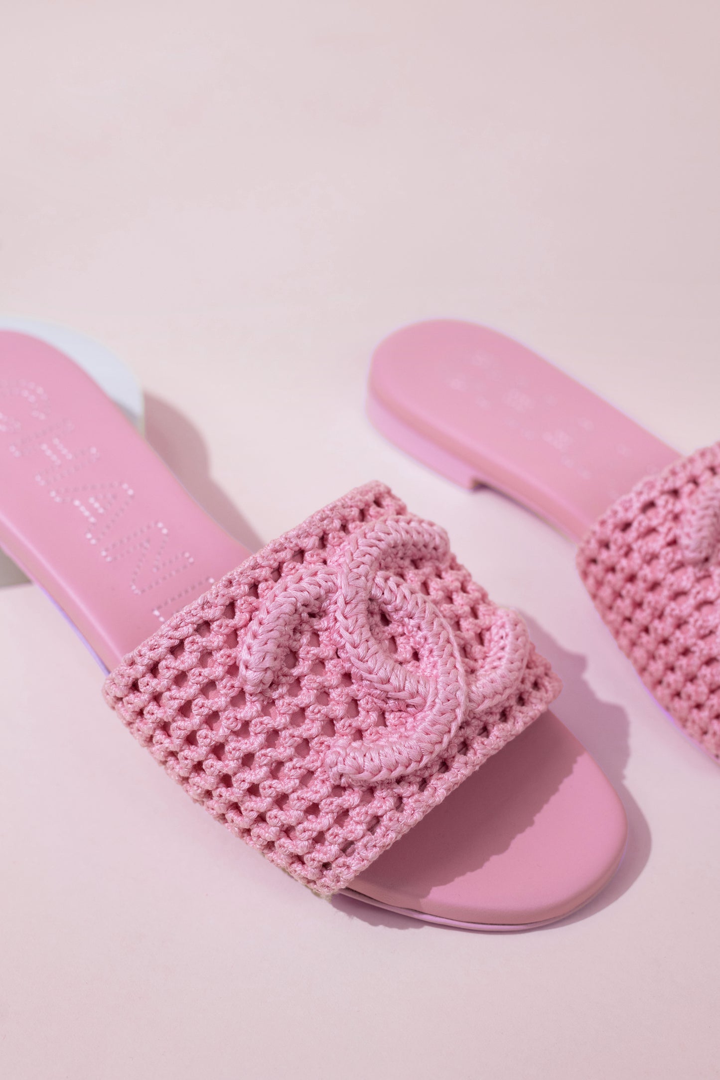 Chanel Crochet CC Pink Sandals