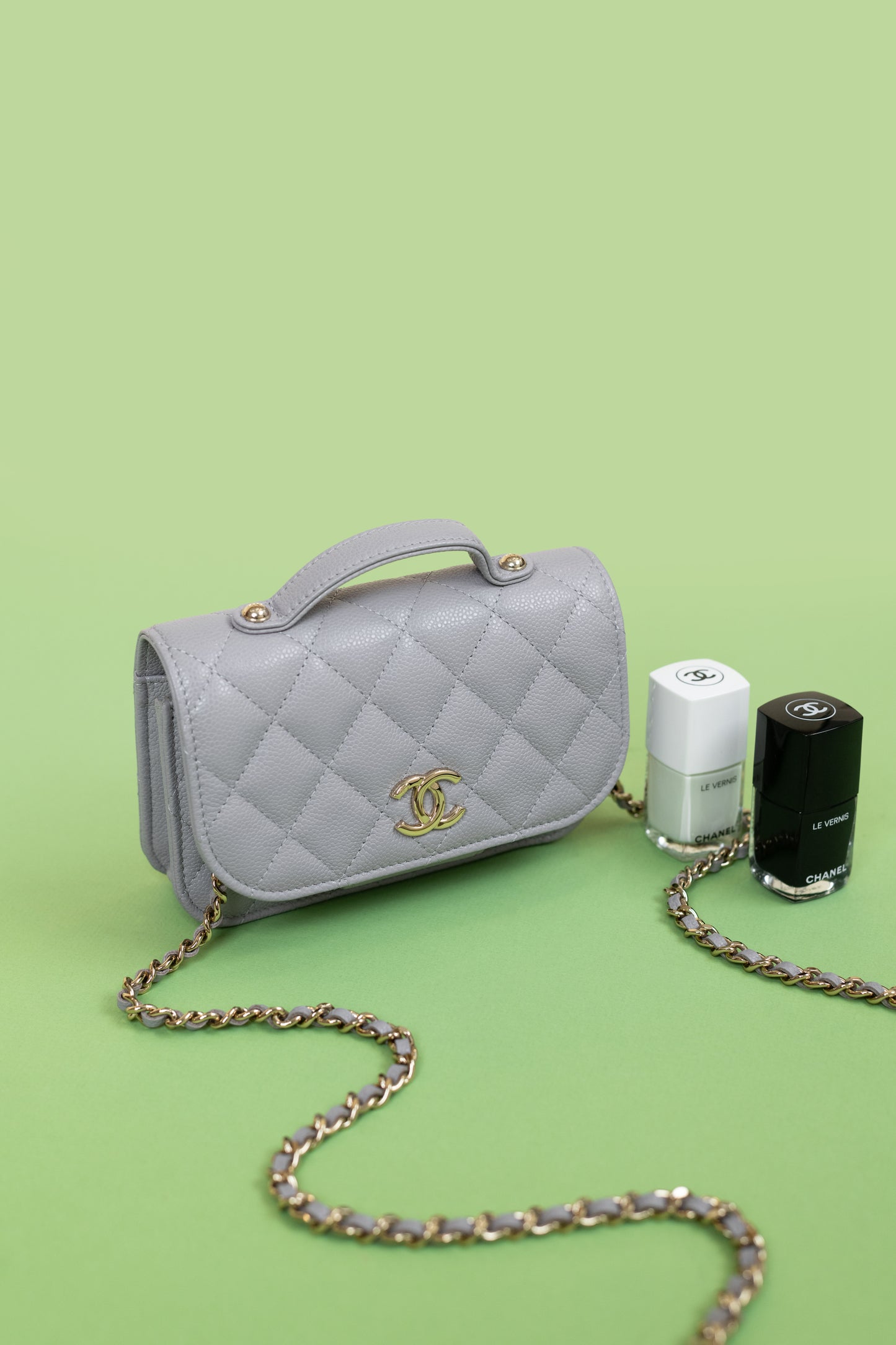 Chanel Wallet on Chain with Top Handle in Lavender