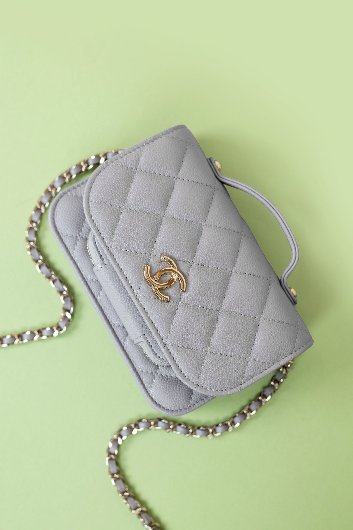 Chanel Wallet on Chain with Top Handle in Lavender