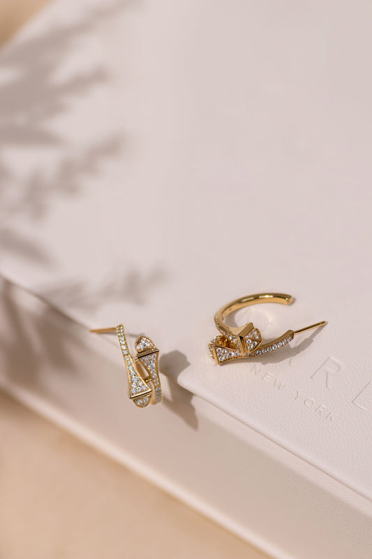 Marli Cleo Yellow Gold Diamond Huggie Earrings