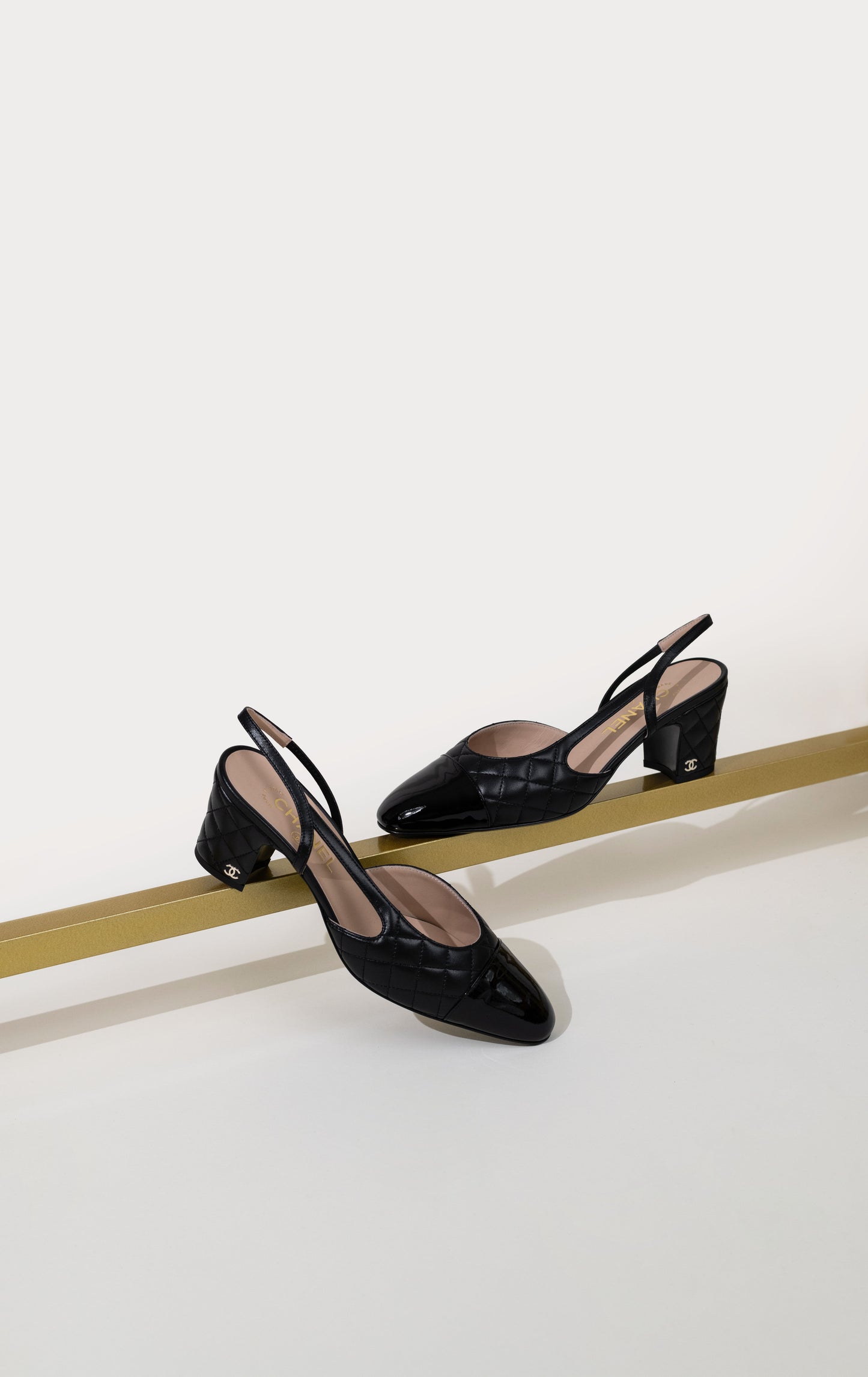 Chanel Black Lambskin Slingbacks