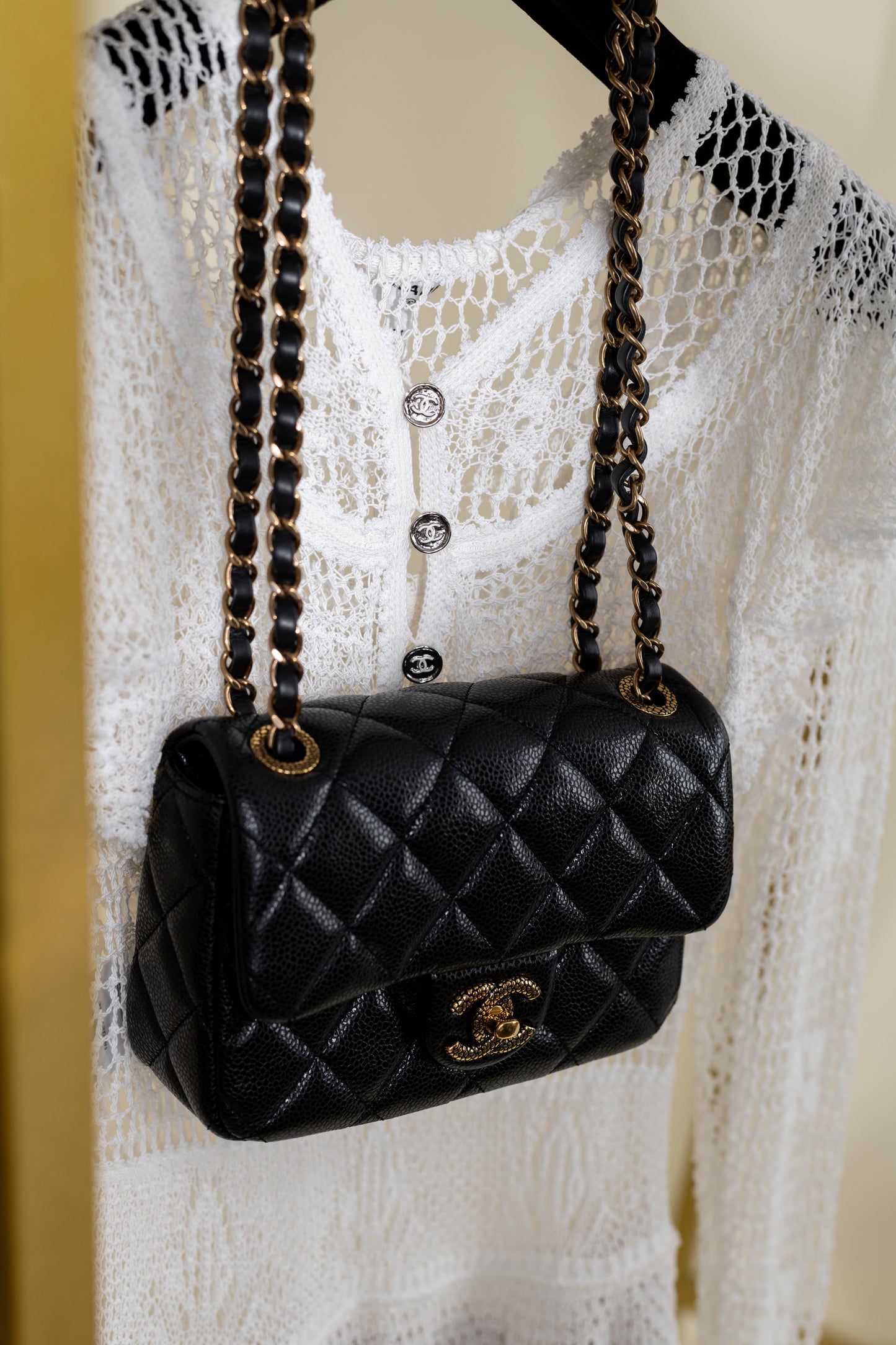 Chanel Mini Black Square Caviar Bag