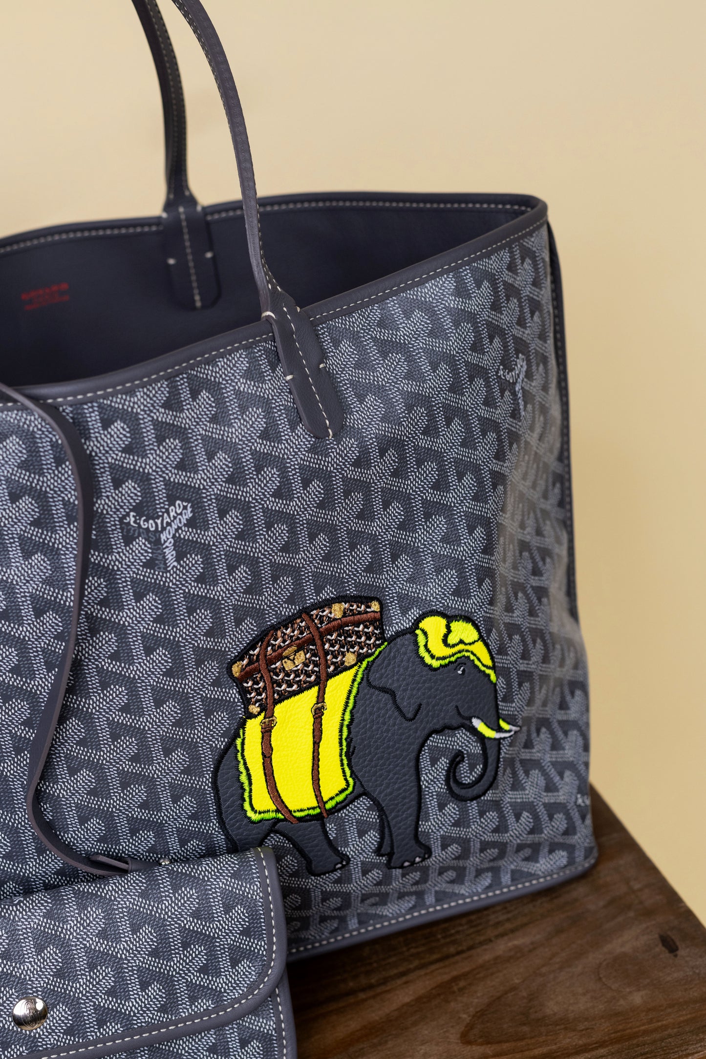 Goyard Grey PM Anjou Reversible Elephant Tote